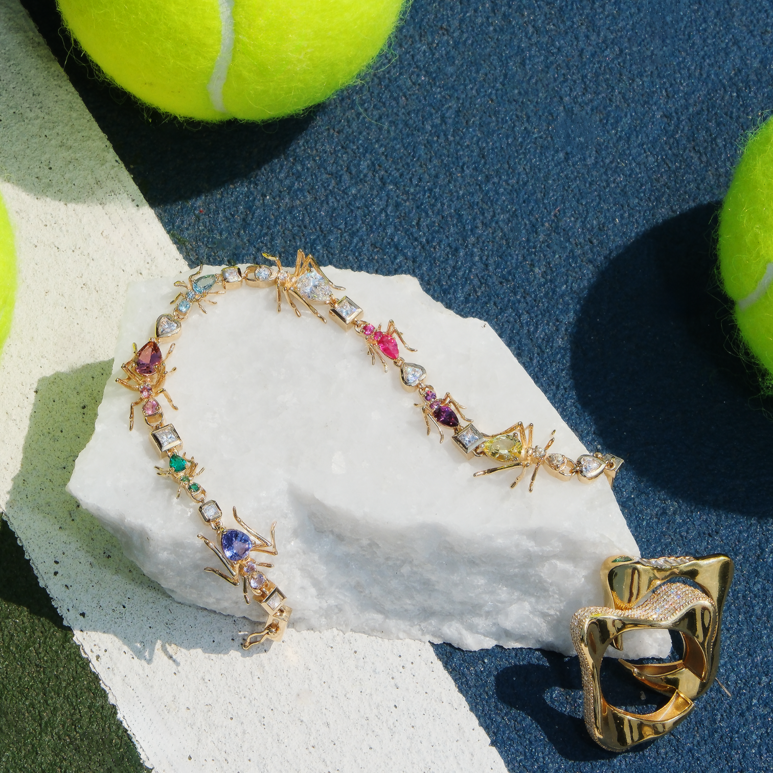 Ant Tennis Bracelet in Yellow Gold