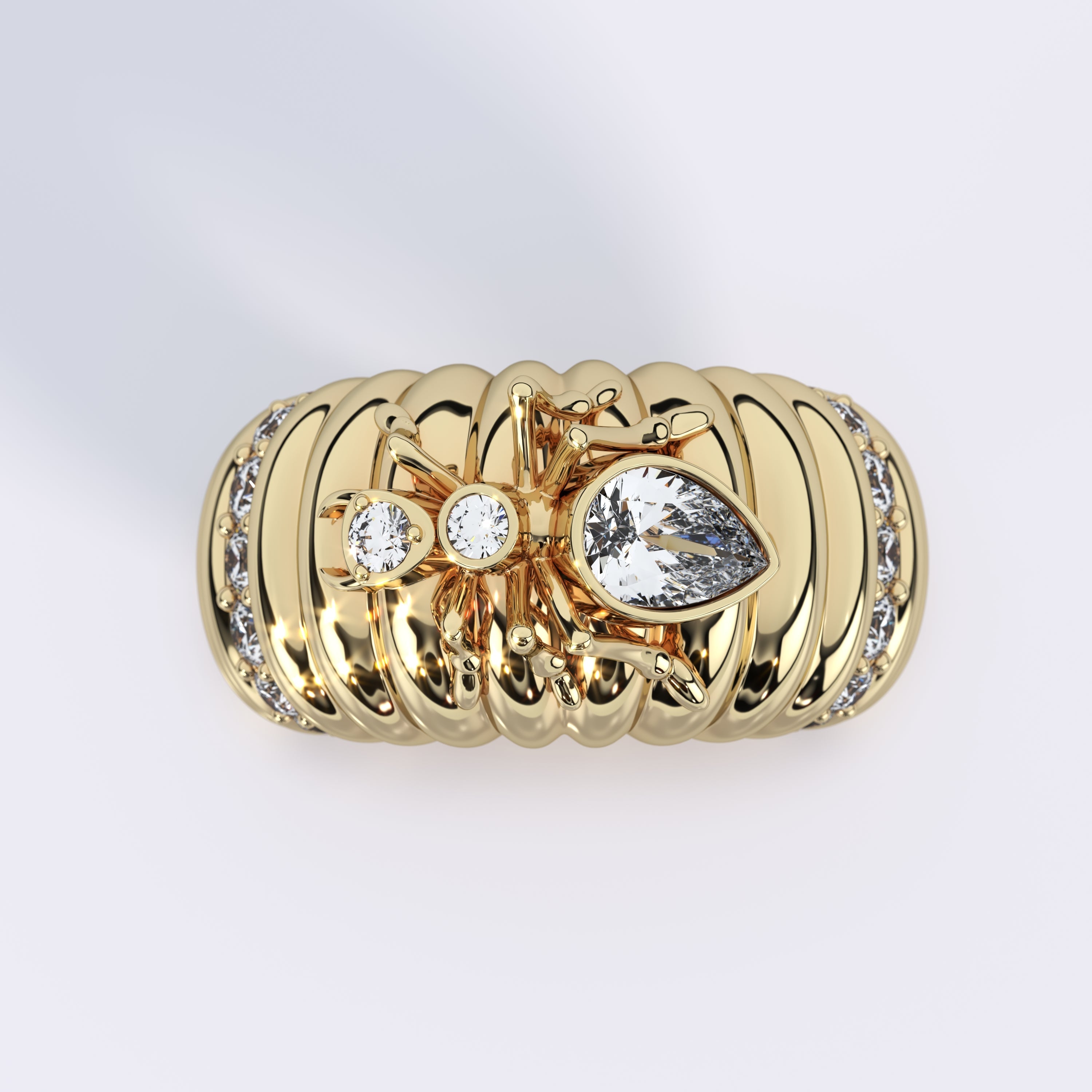 Kokoro Cocktail Ring in Yellow Gold