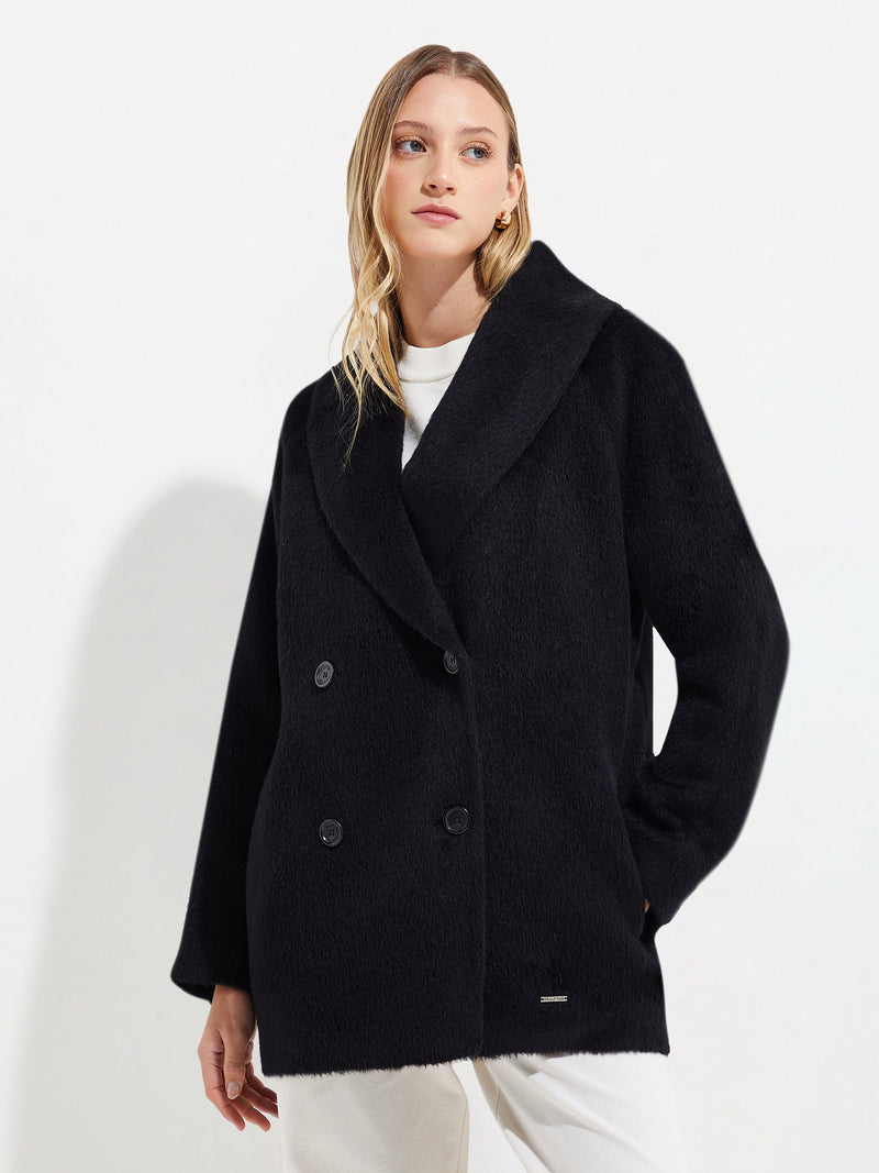 Yvanka Coat Alpaca Suri Color Black