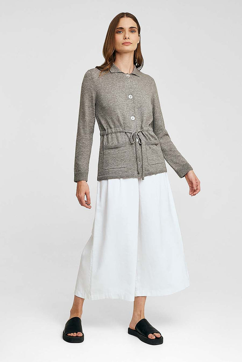 Wallis Cardigan Cotton & Baby Alpaca Color Grey