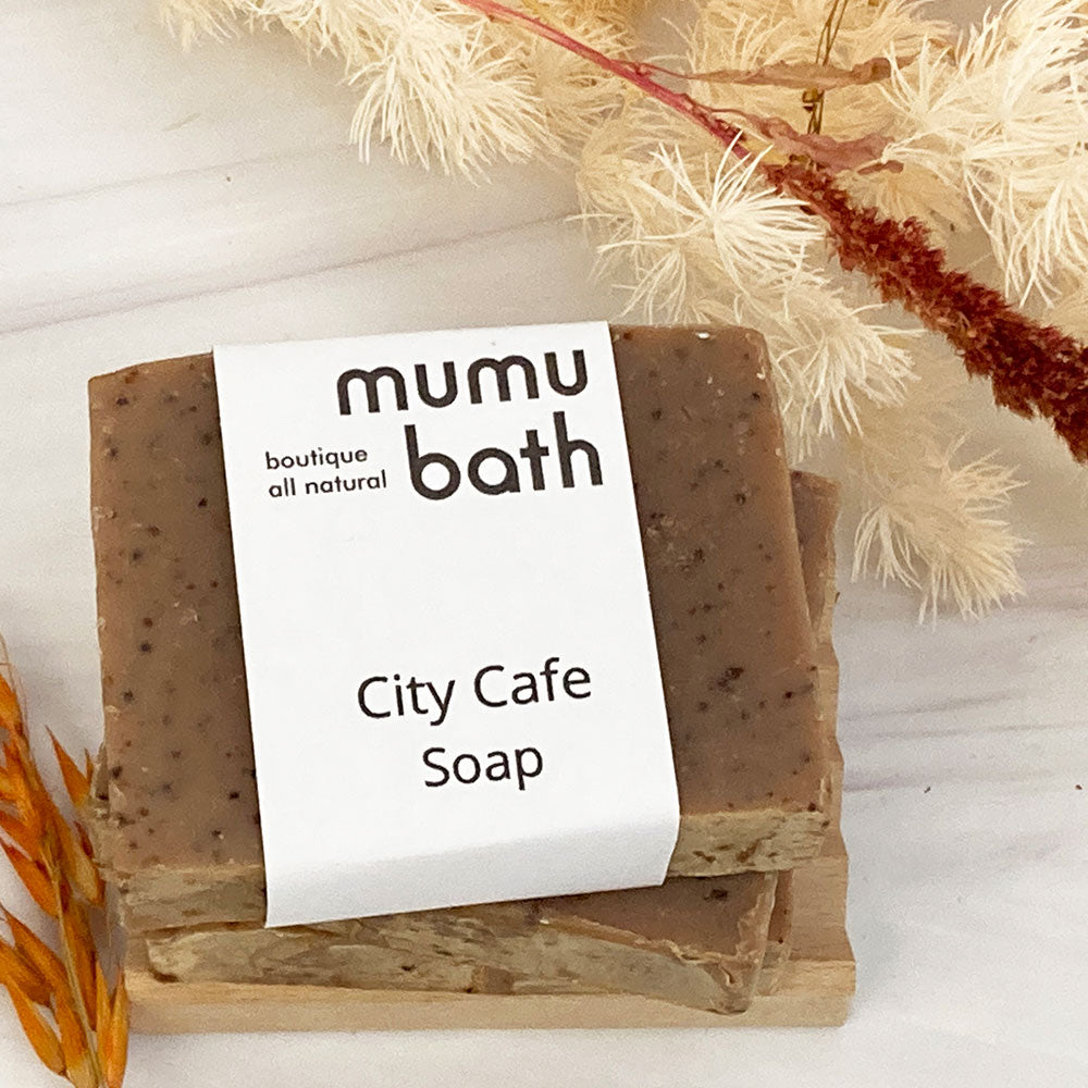 Buy our City Cafe Coffee Soap Bars in NYC made by  Mumu Bath