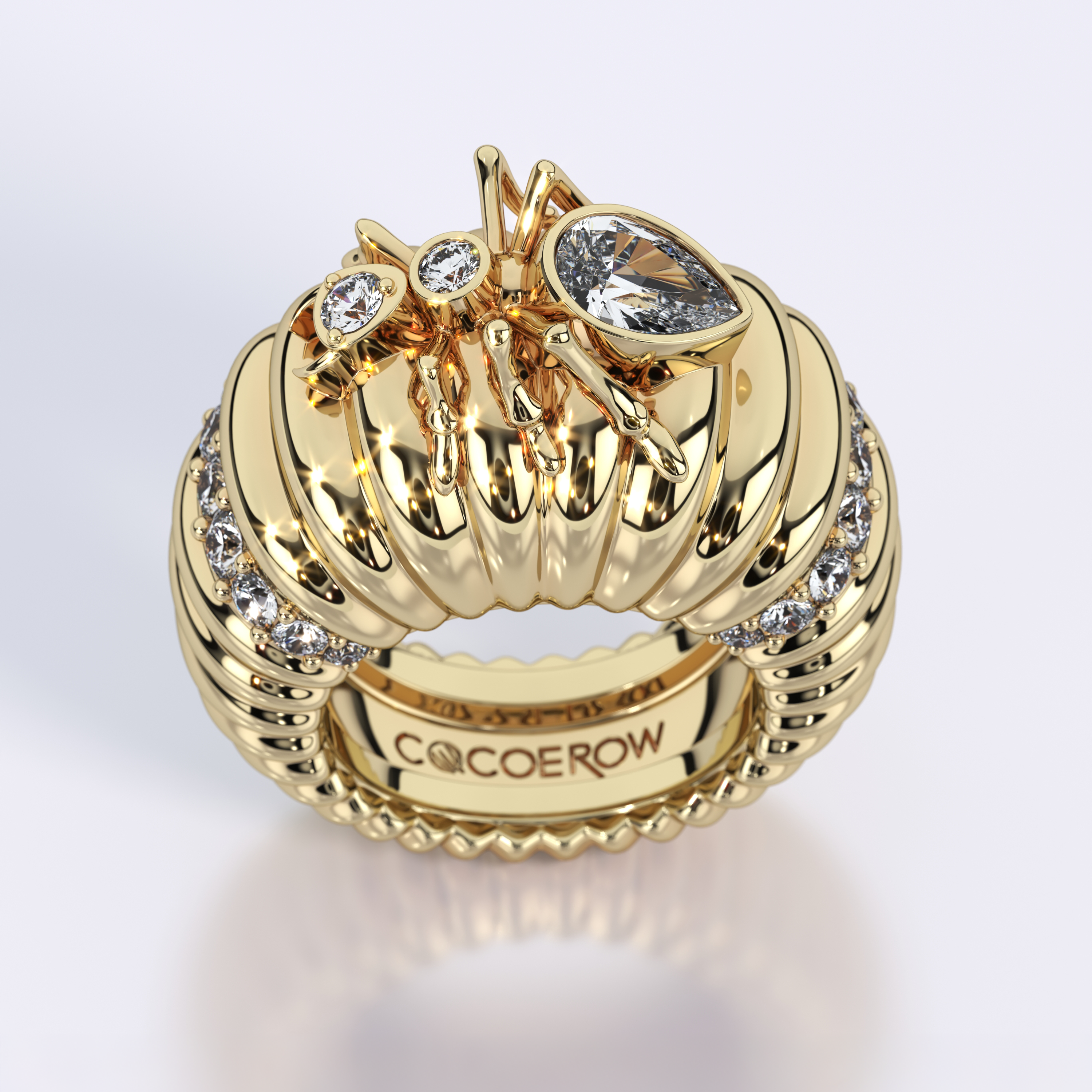 Kokoro Cocktail Ring in Yellow Gold