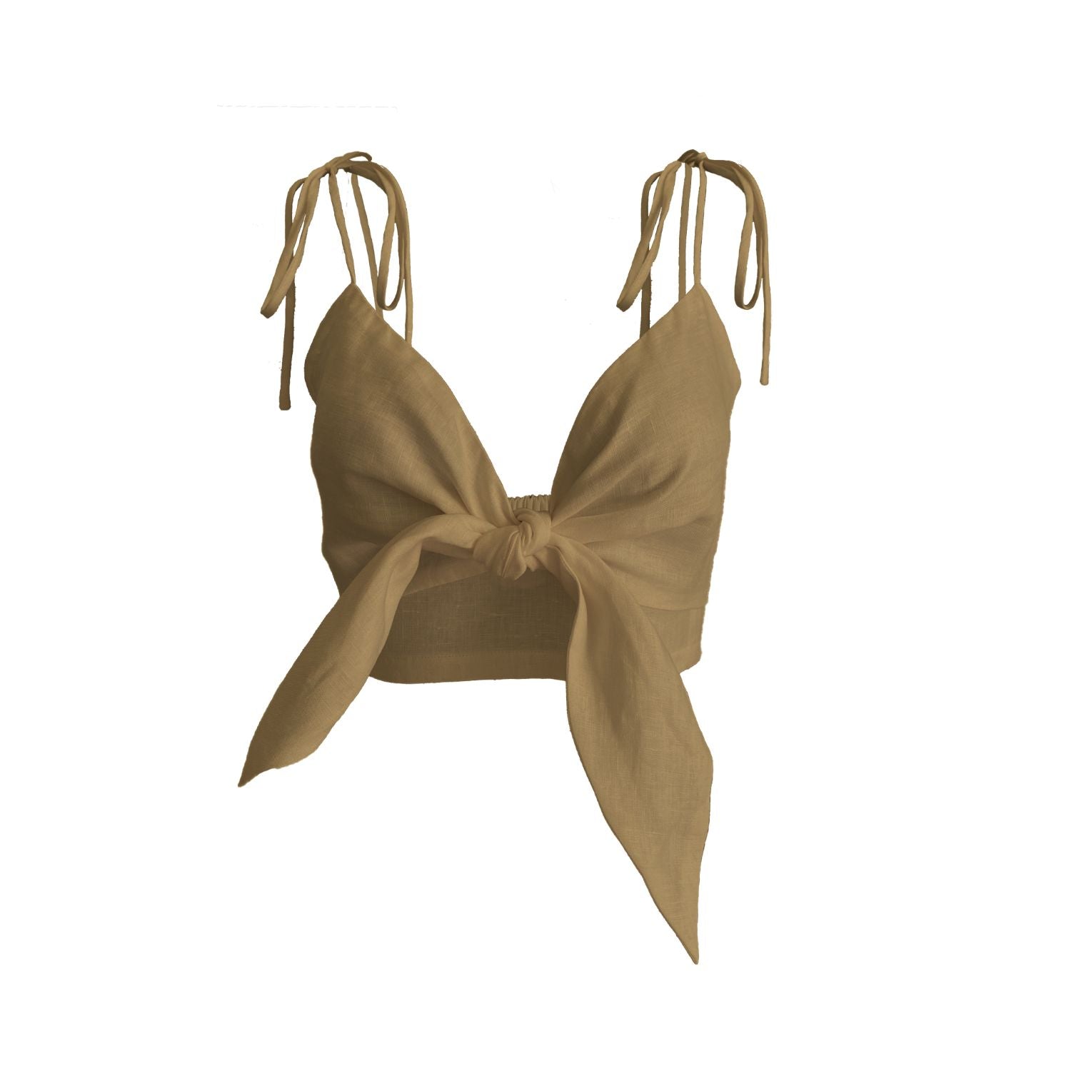 Koh Kong Shirred Bandeau Top in Camel