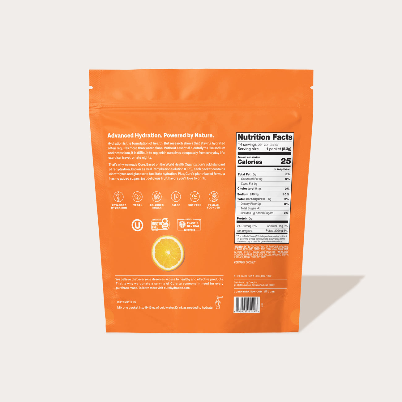 Orange Hydrating Electrolyte Mix - Paz Lifestyle 