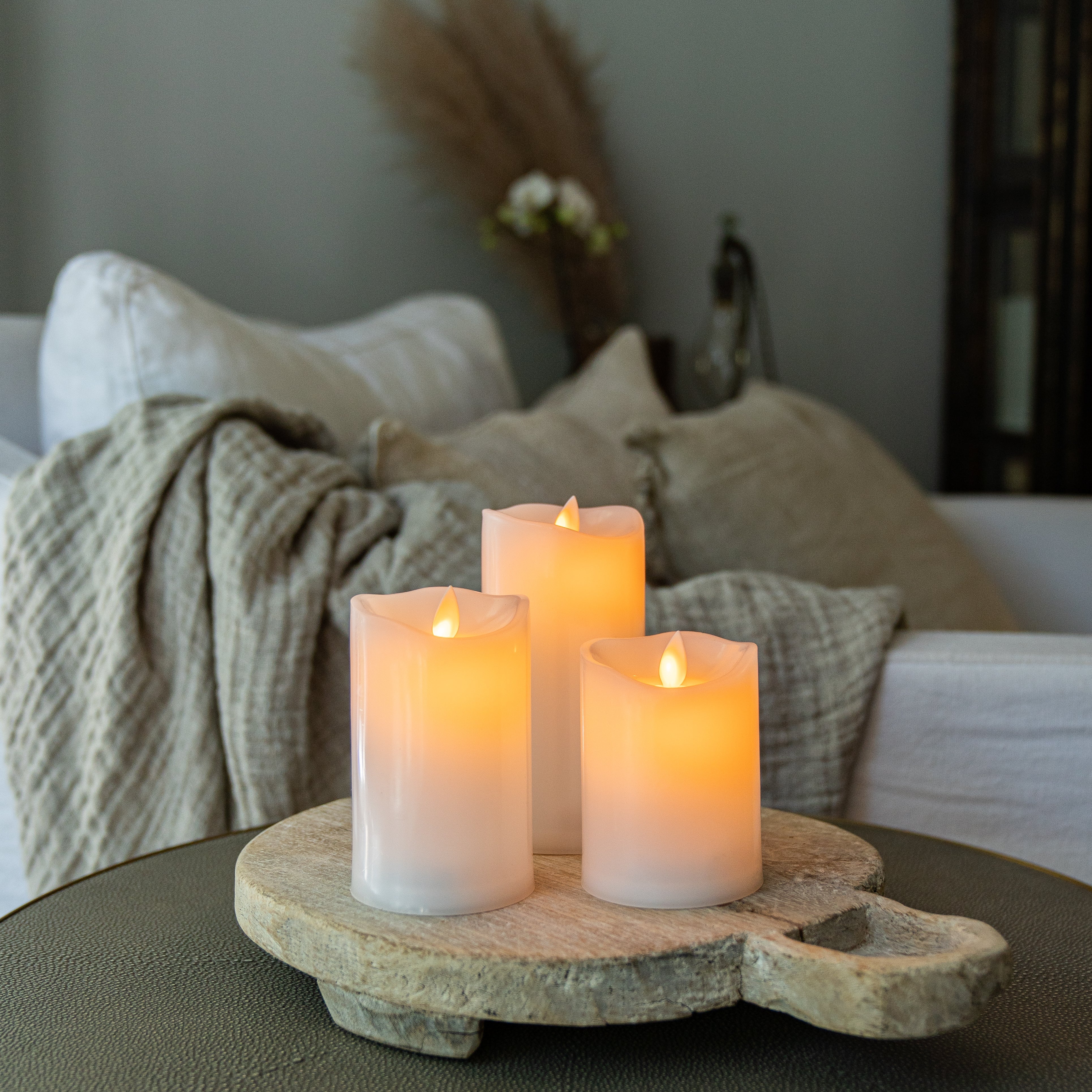 Led Flameless Candles with remote Set of 3