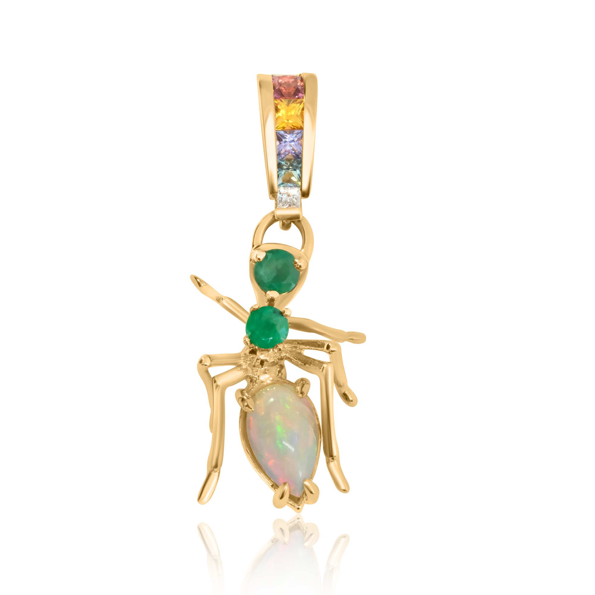 Opal Kokoro Pendant in Mercury Free Yellow Gold