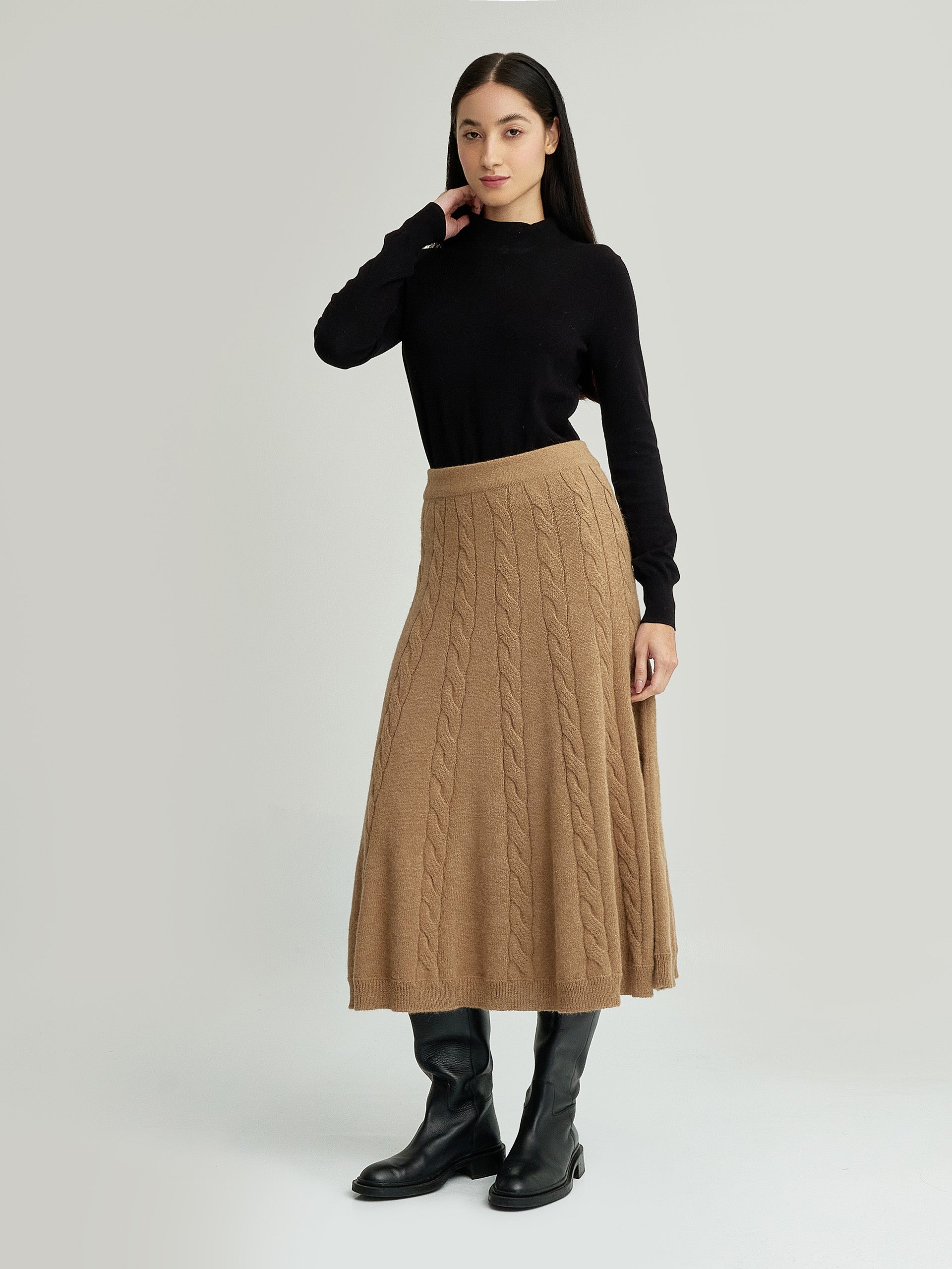 Yessica Skirt Baby Alpaca Color Camel