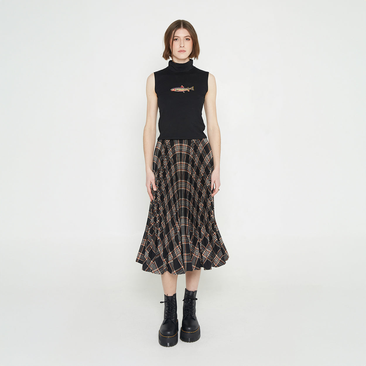 Plaid Pleated Skirt