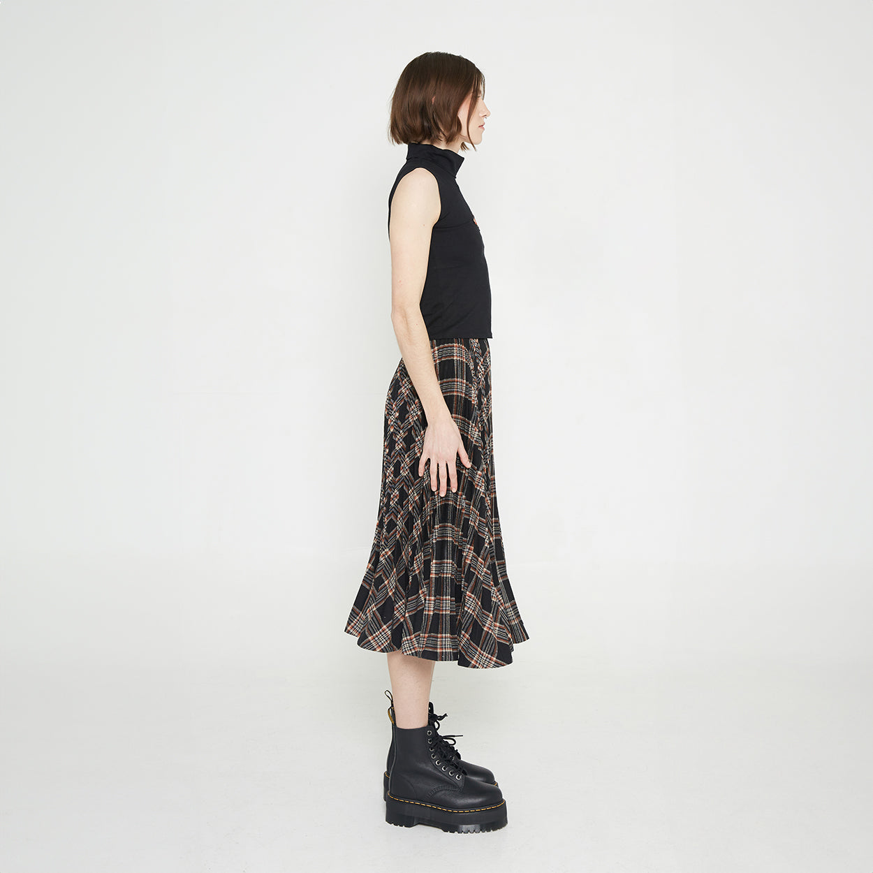 Plaid Pleated Skirt