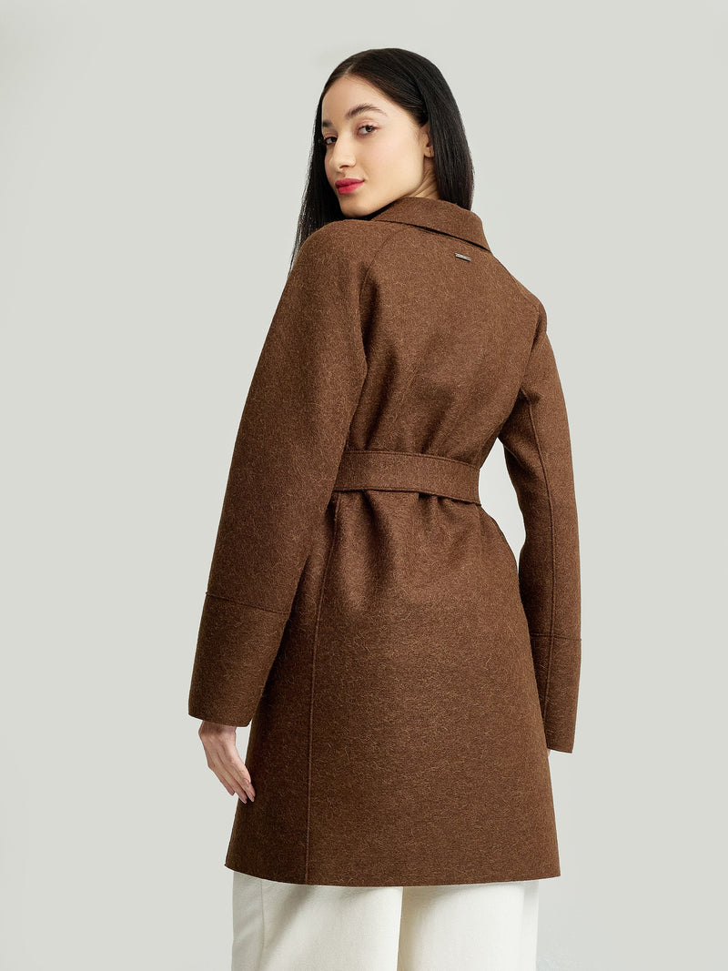 Yrene Coat Alpaca Color Brown