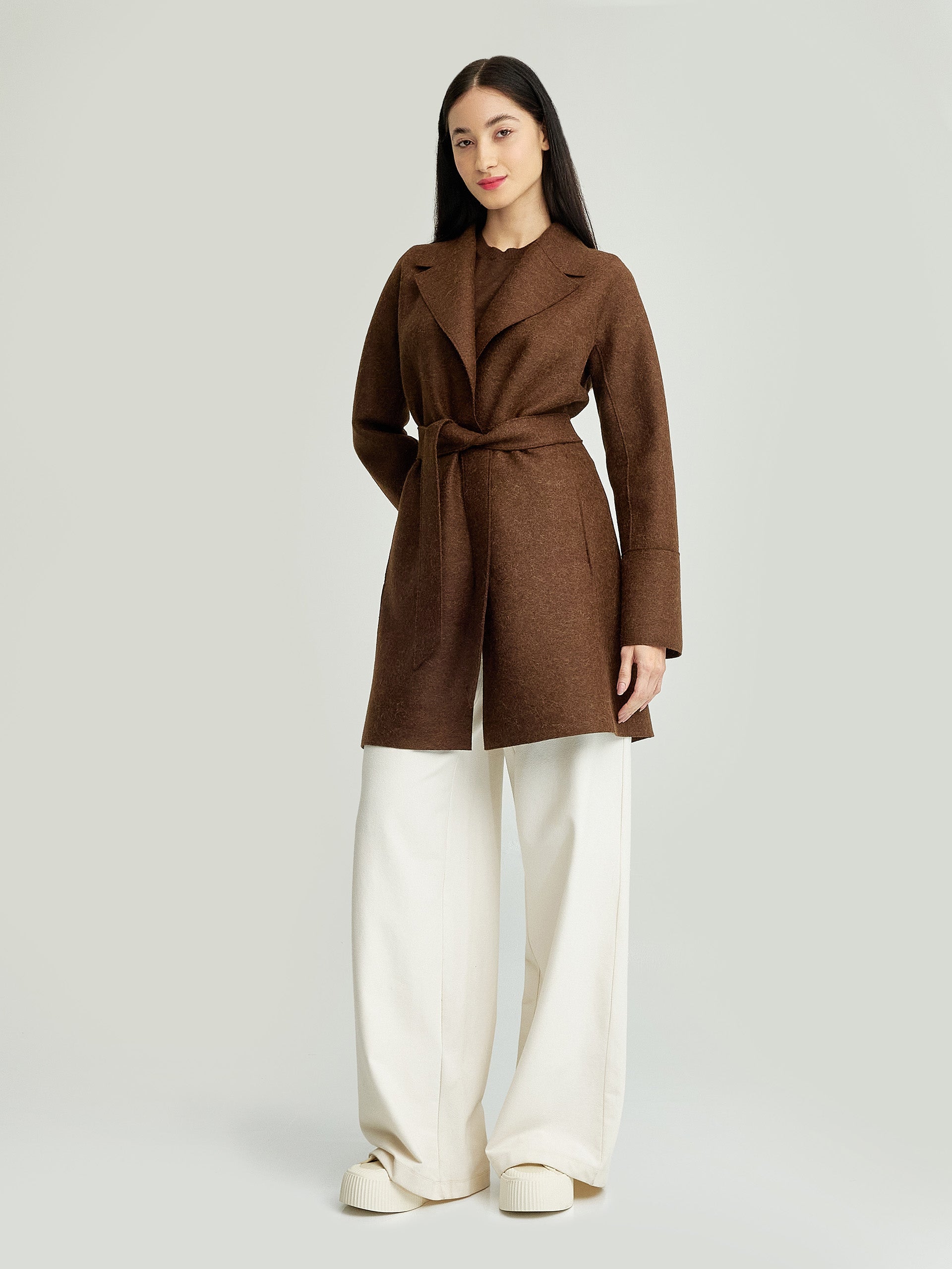 Yrene Coat Alpaca Color Brown