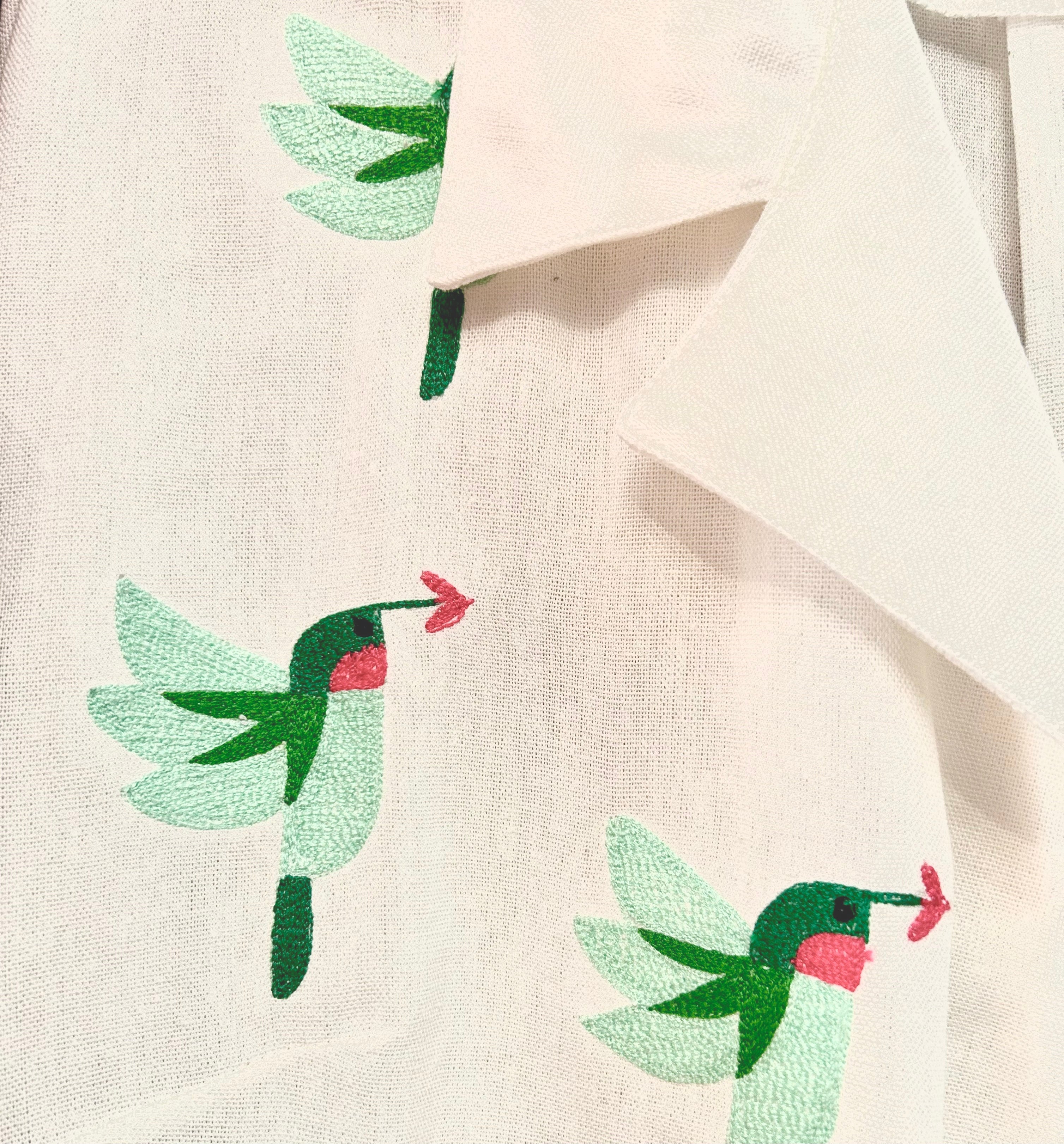 AGUSTINA - HUMMINGBIRDS CROP SHIRT - NOQA KASHANI COLLECTION