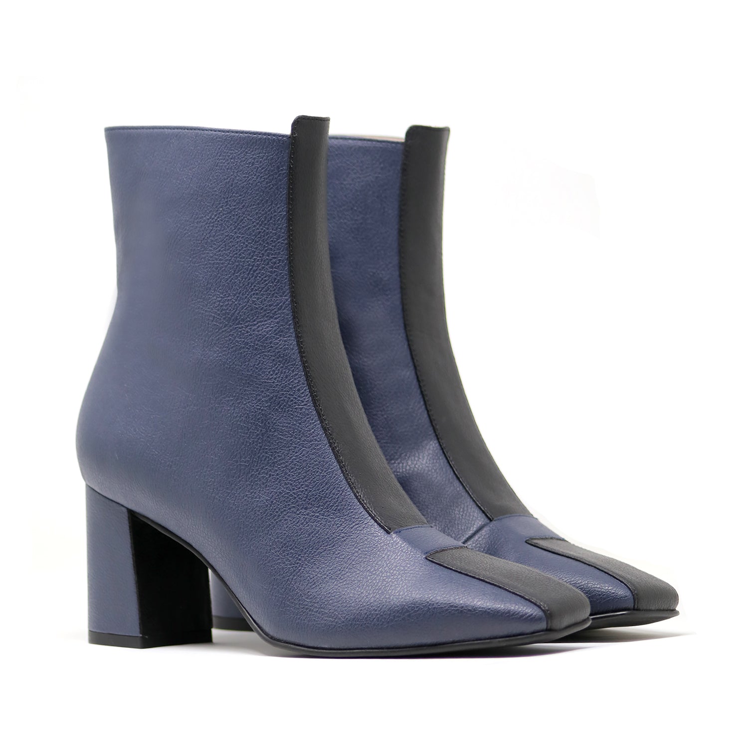 Black & Navy Jayne Vegan Boots