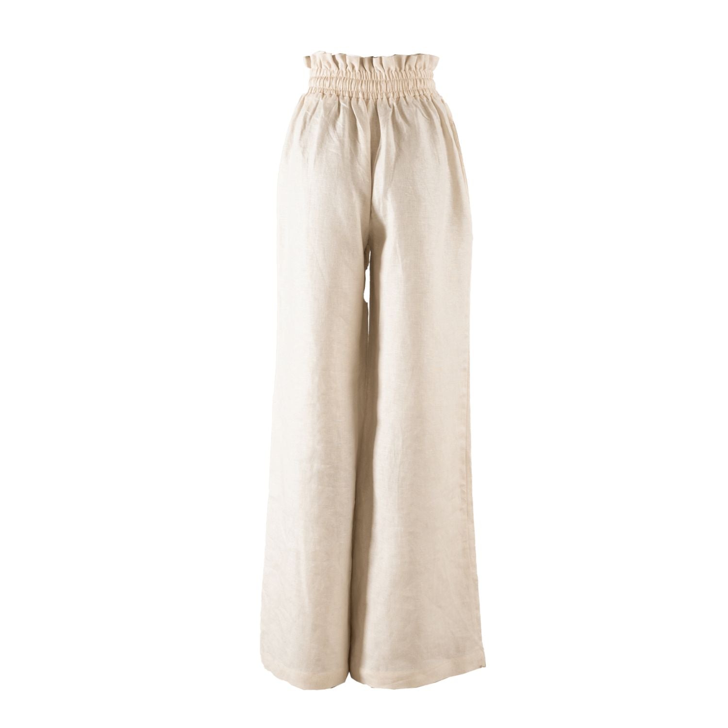 Kampot Linen High Waisted Lounge Pant in Tan