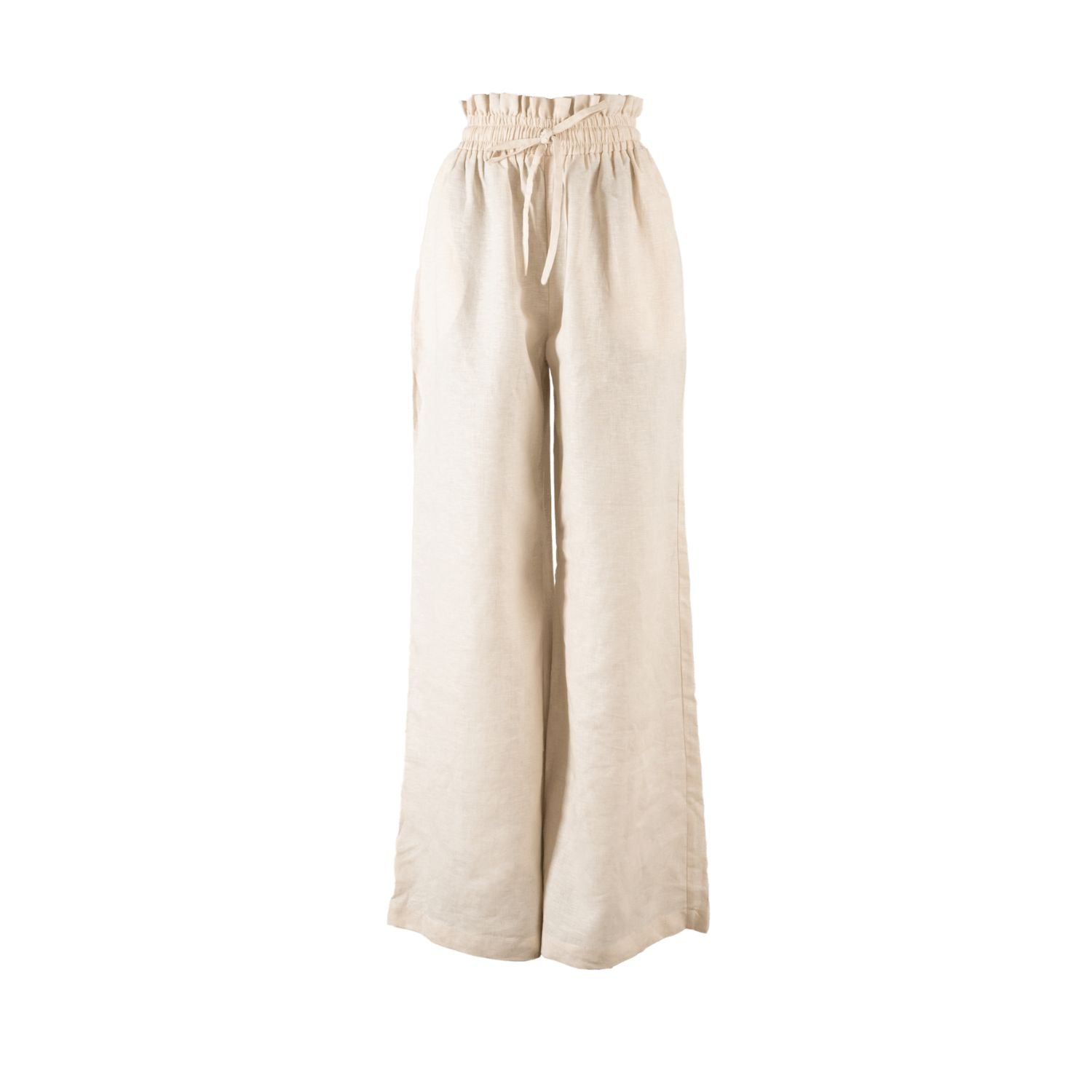 Kampot Linen High Waisted Lounge Pant in Tan