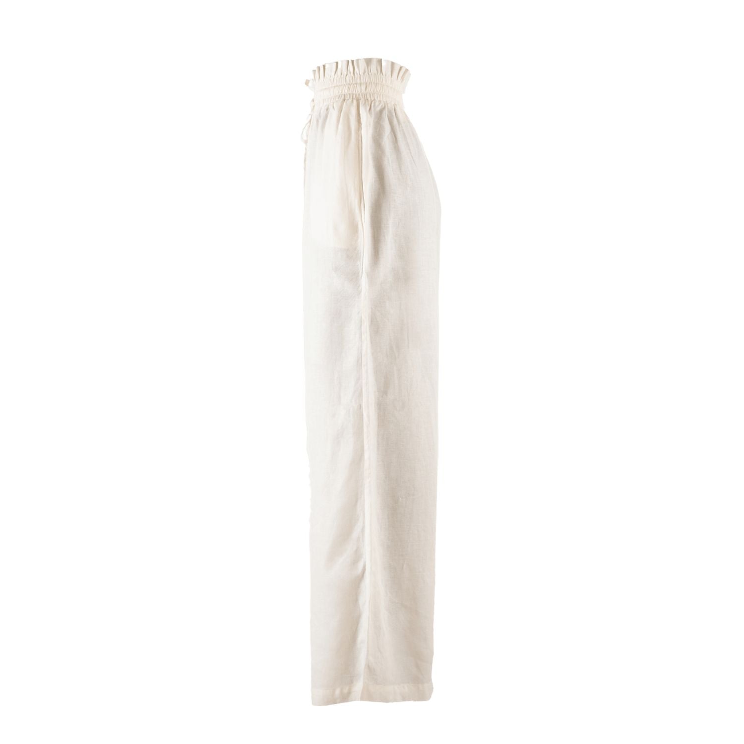 Kampot Linen High Waisted Lounge Pant in White - Paz Lifestyle 