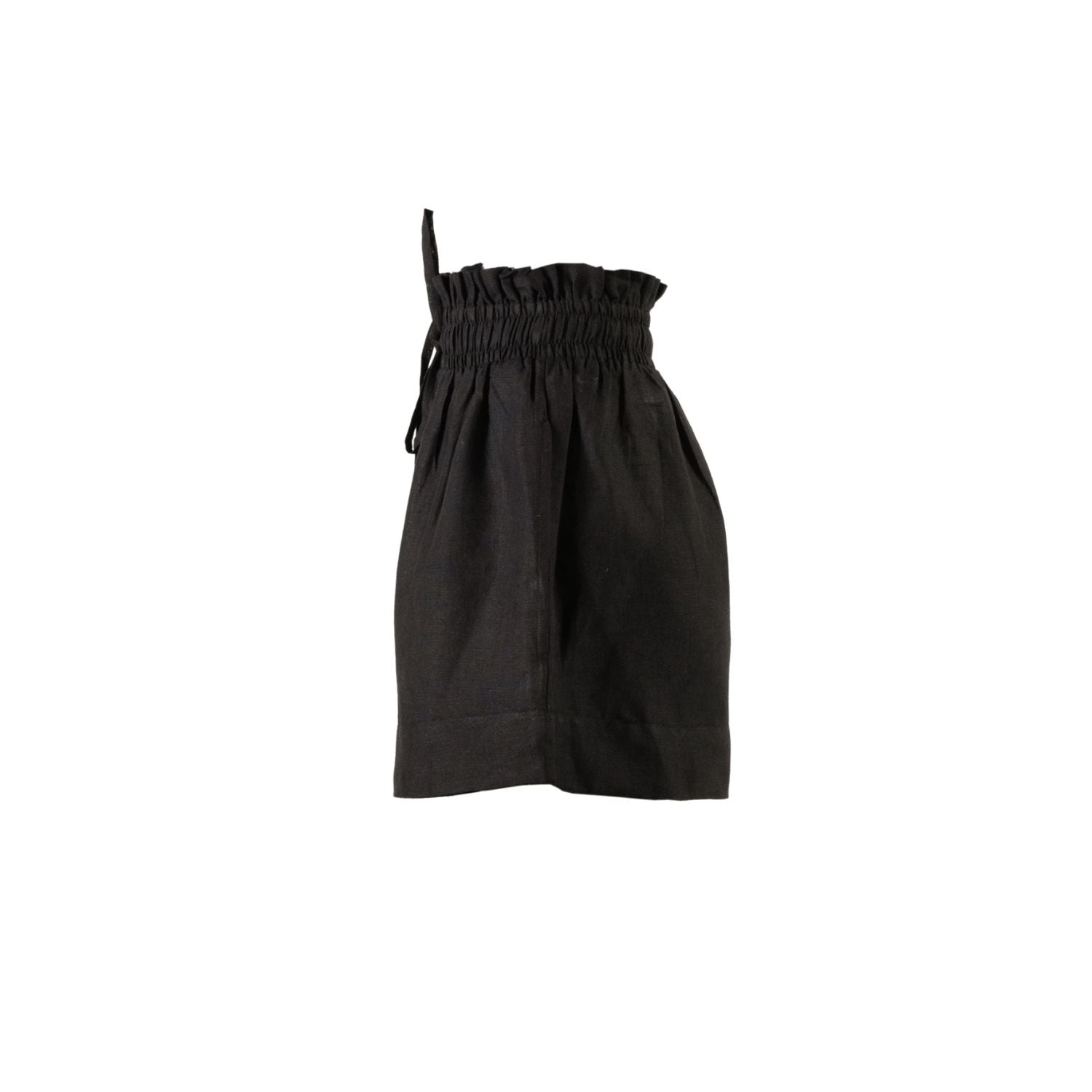 Kep Linen High Waisted Lounge Short in Black