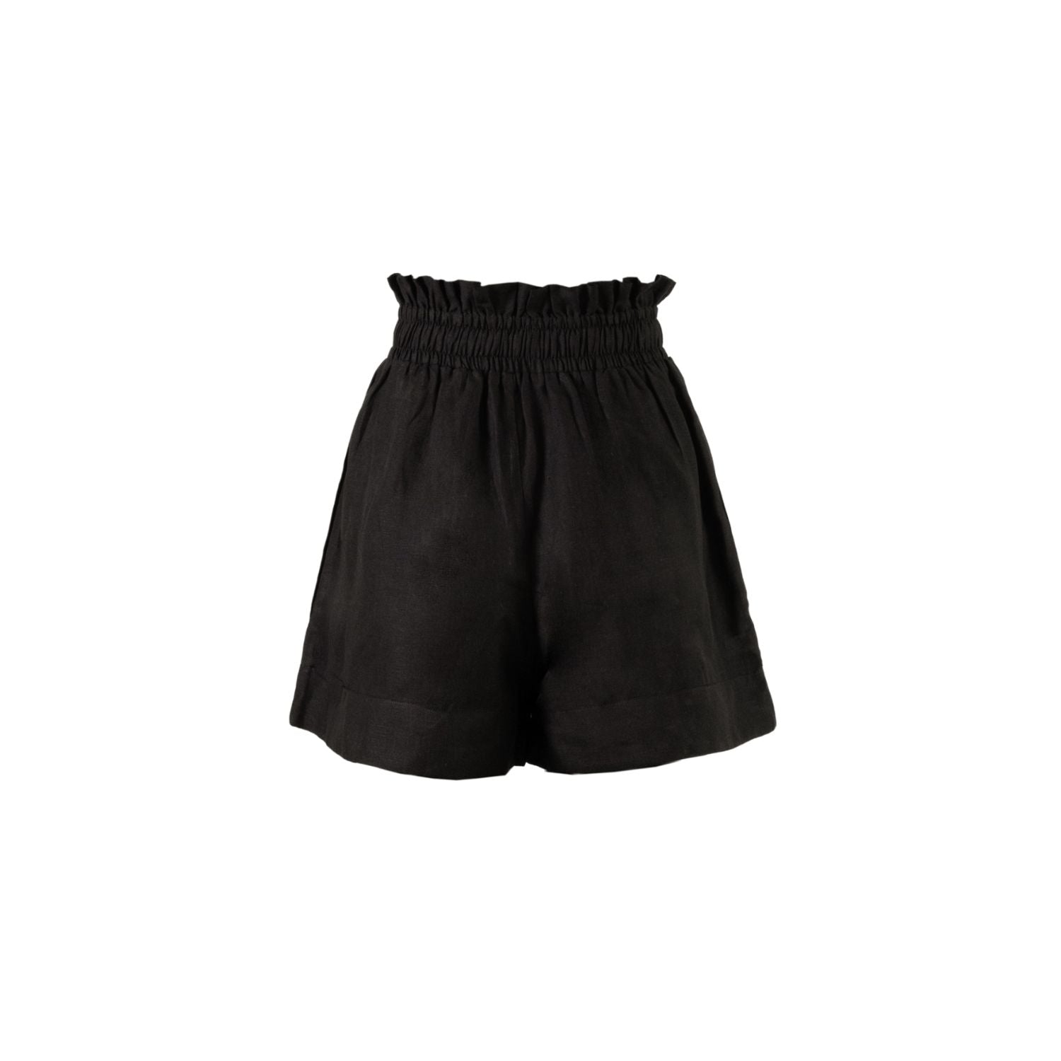 Kep Linen High Waisted Lounge Short in Black