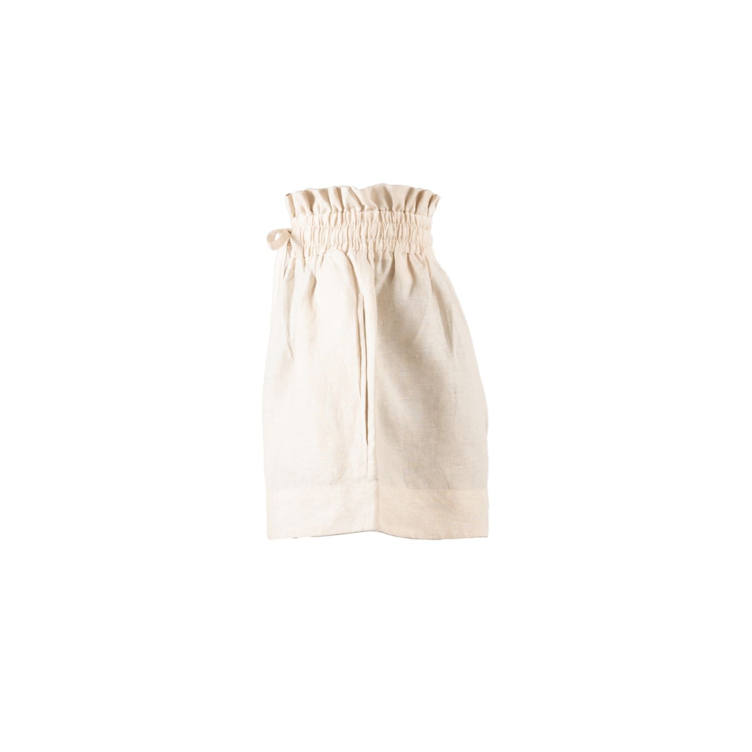 Kep Linen High Waisted Lounge Short in Tan - Paz Lifestyle 