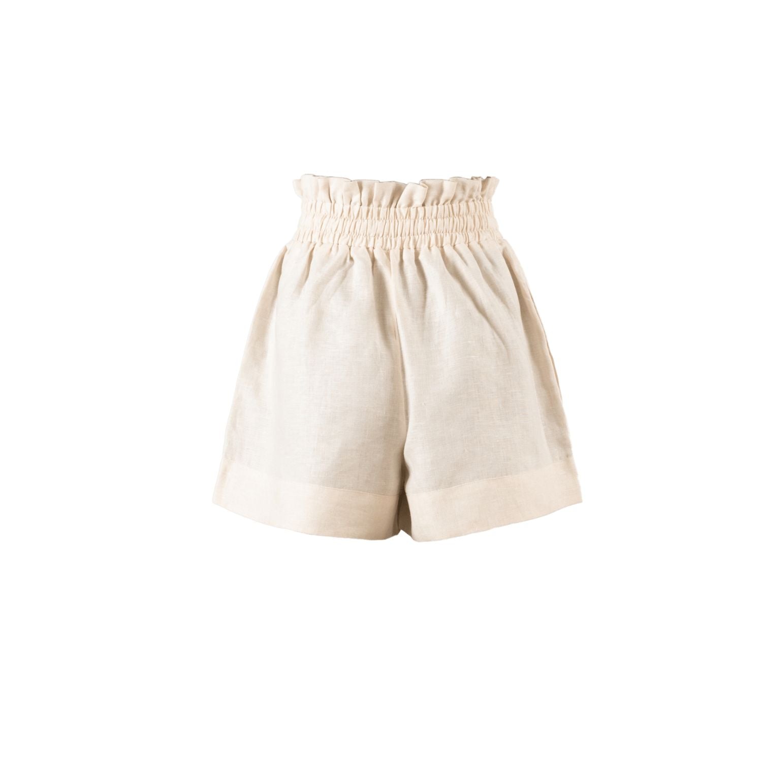 Kep Linen High Waisted Lounge Short in Tan - Paz Lifestyle 