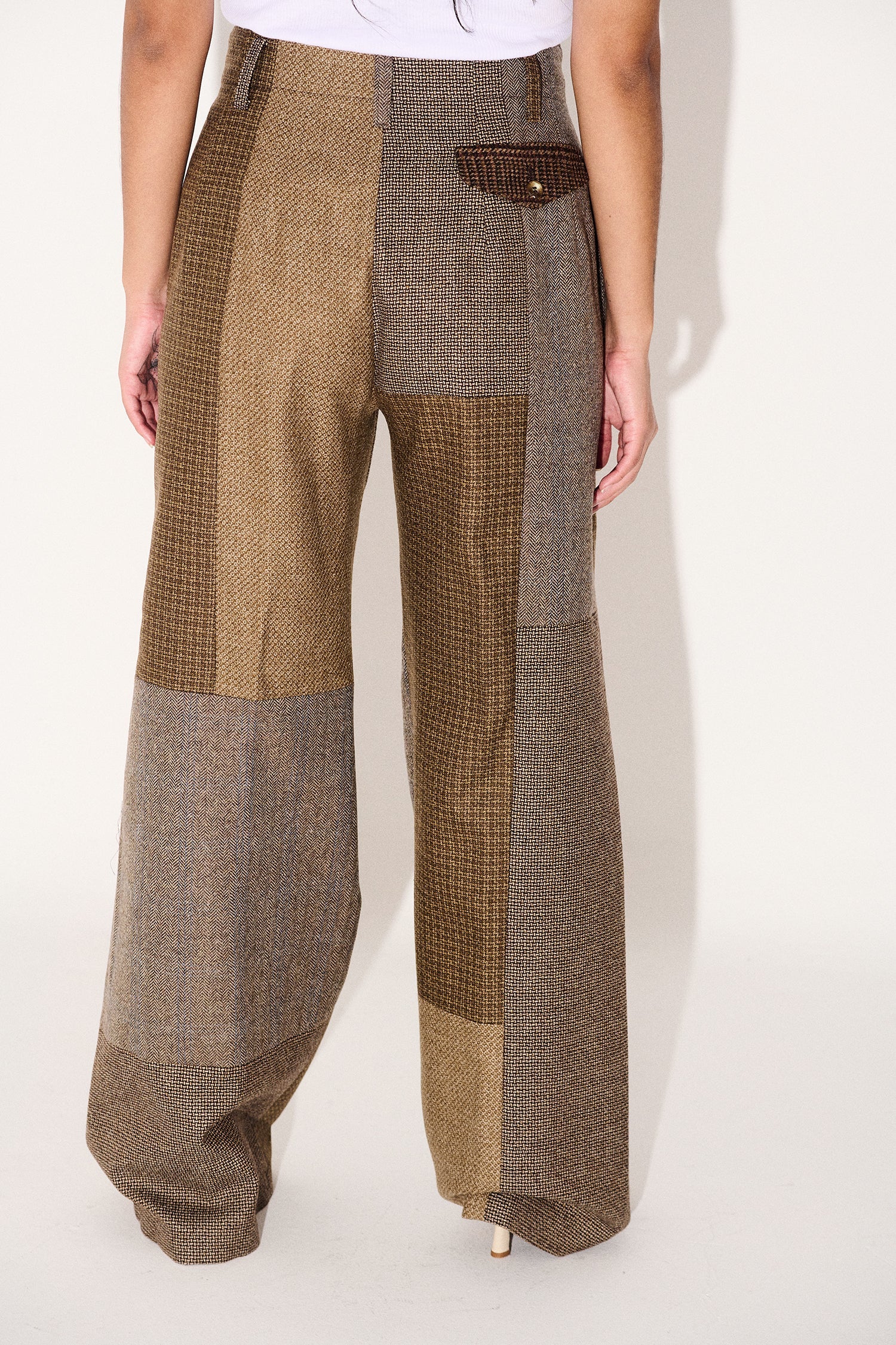 Guadalupe Trousers in Tostada Patchwork Merino Wool