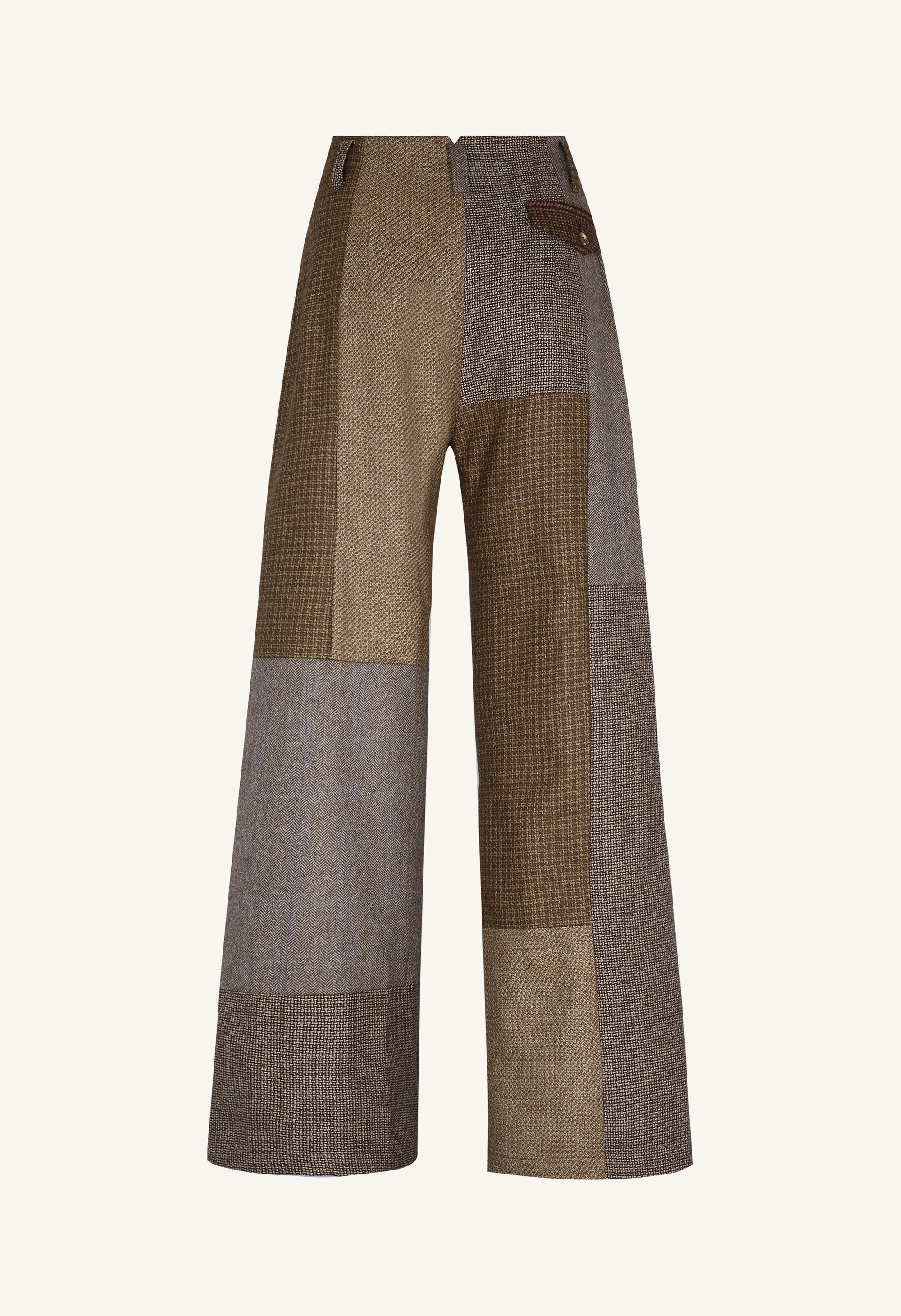 Guadalupe Trousers in Tostada Patchwork Merino Wool