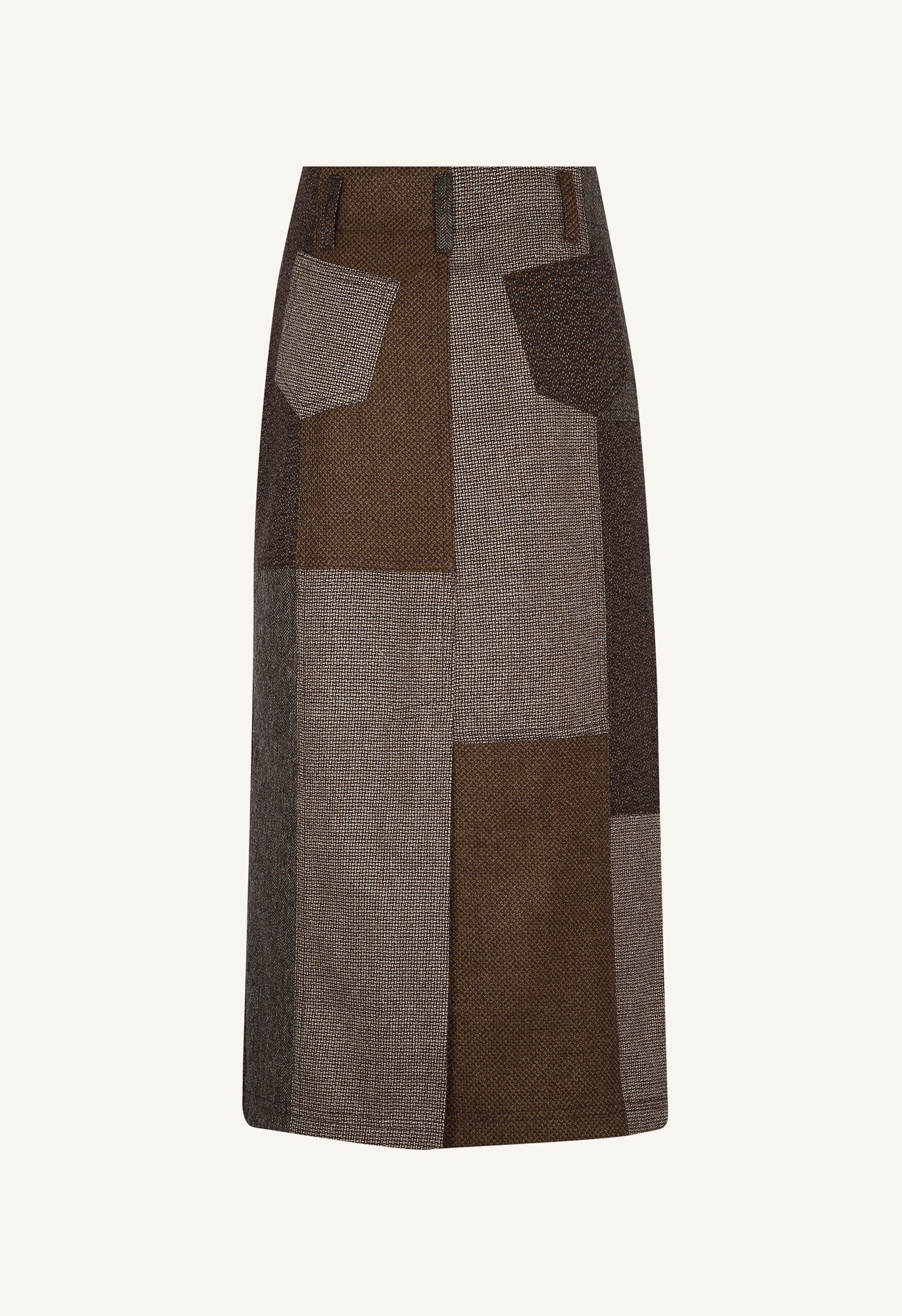 Juana Skirt in Tostada Patchwork Merino Wool