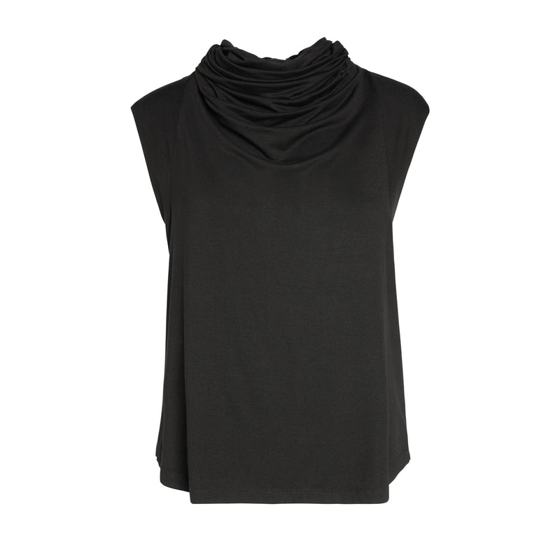 Lâcher Prise Apparel Black Cowl Neck Top