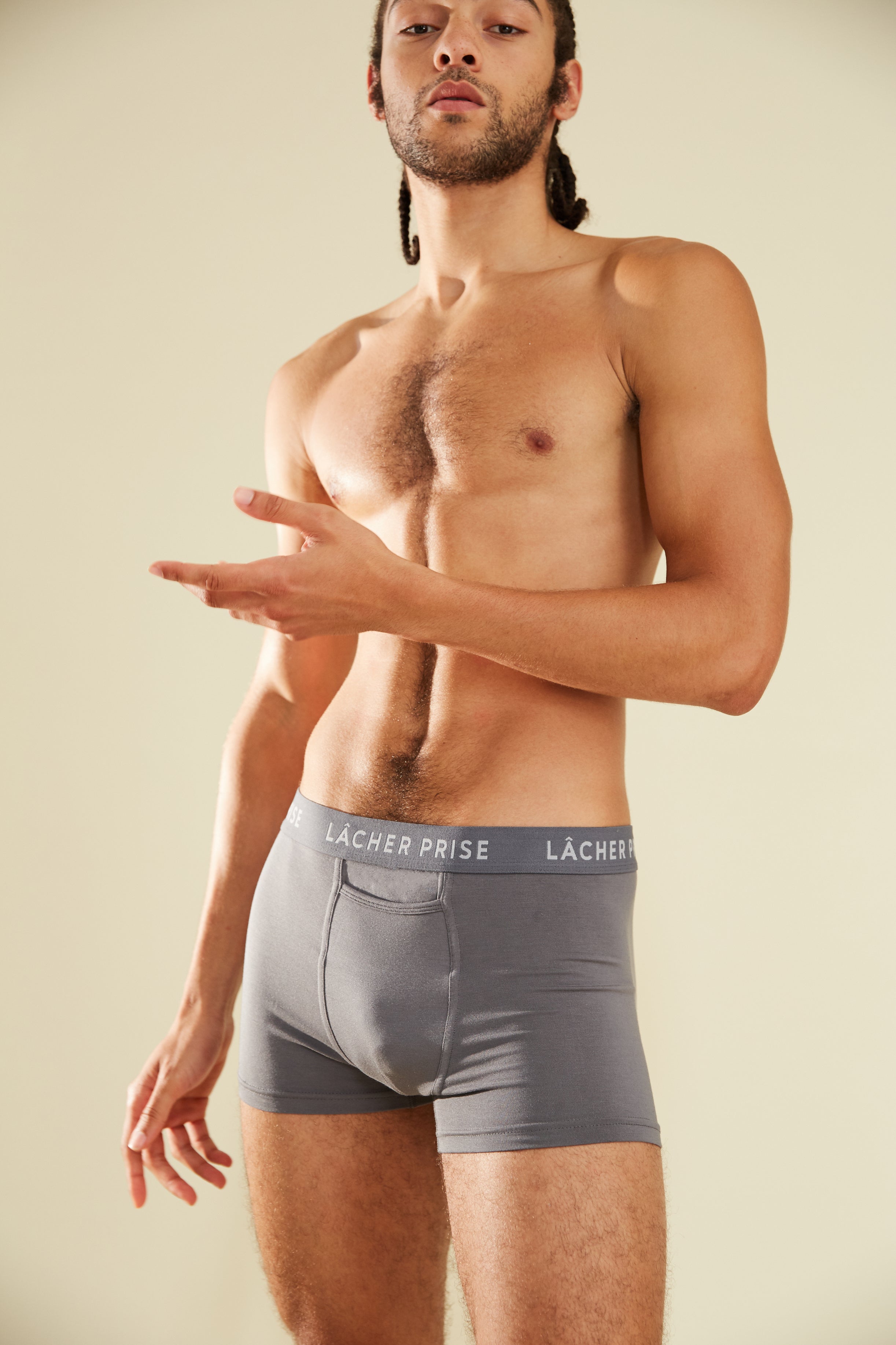 Men's grey boxer briefs