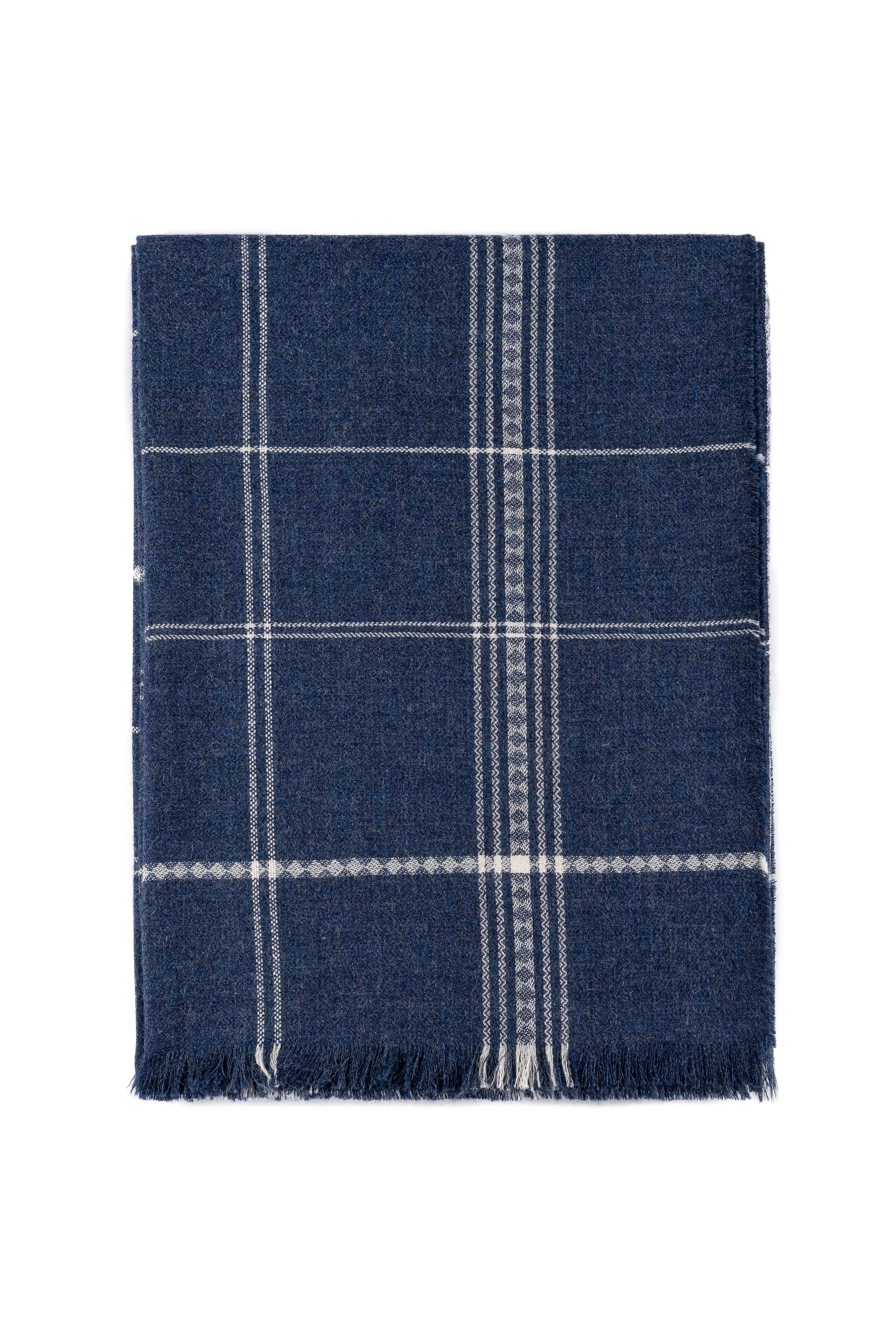 Baby Alpaca Throw Blanket Color Navy Blue