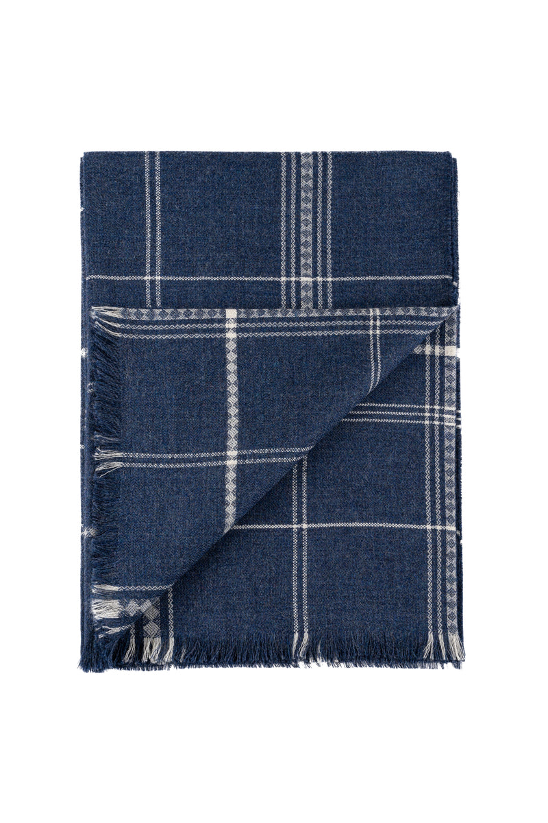 Baby Alpaca Throw Blanket Color Navy Blue