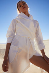Women-White Cotton Robe