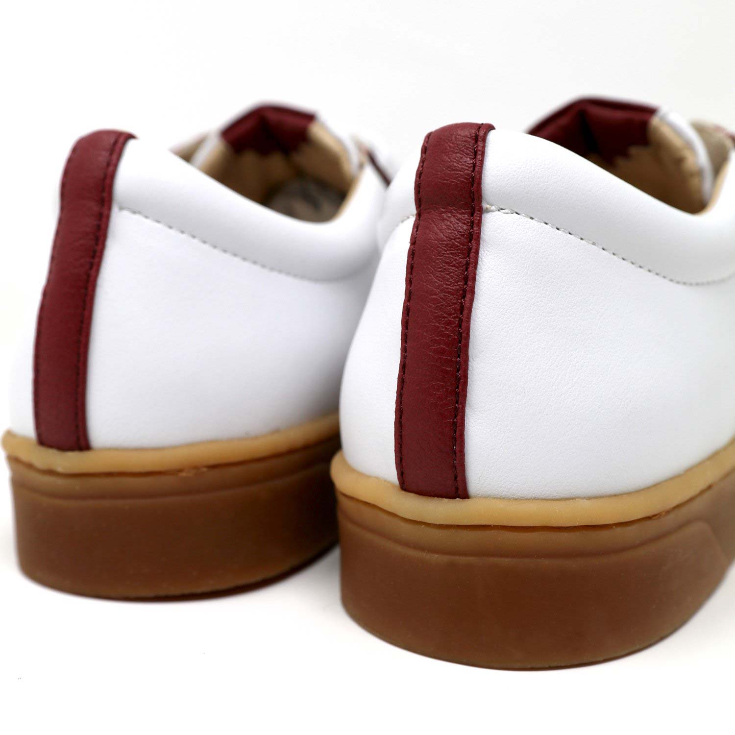 Sylven White/Scarlet vegan apple leather sneakers - back shot