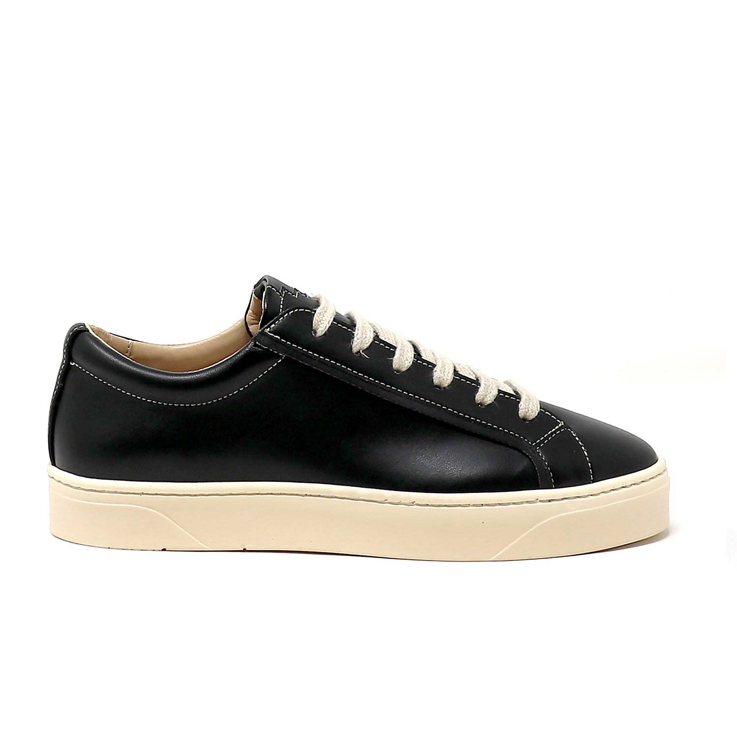 Sylven Mel Black/Oat vegan apple leather sneakers