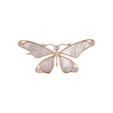 Butterfly Brooch in 14k Yellow Gold and Mother-of-Pearl