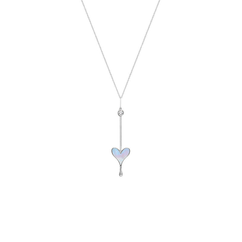 Love Wand Pendant in Sterling Silver and Mother-of-Pearl