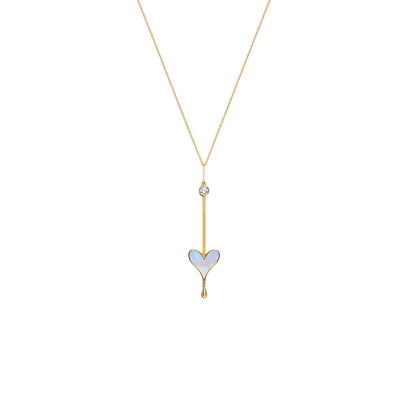 Love Wand Pendant in 18k Yellow Gold and Mother-of-Pearl