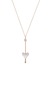 Love Wand Pendant in 18k Rose Gold with Pink Lab-grown Diamond