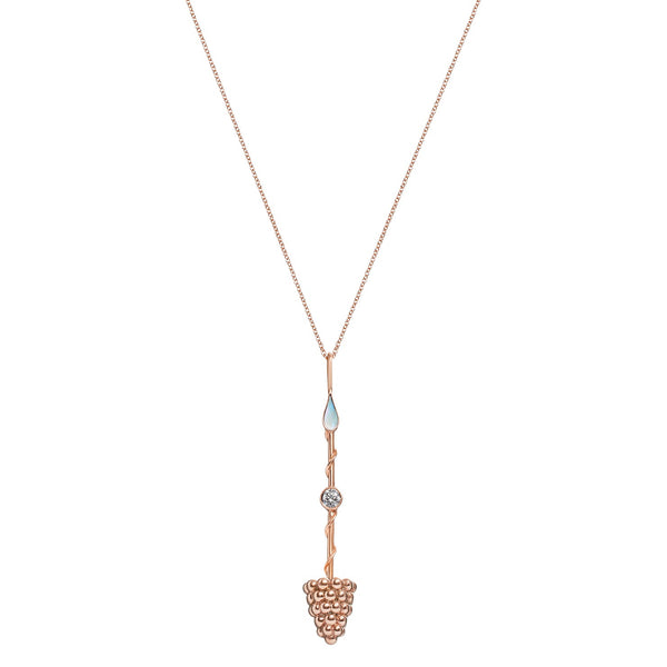 Prosperity Wand Pendant in Rose Gold