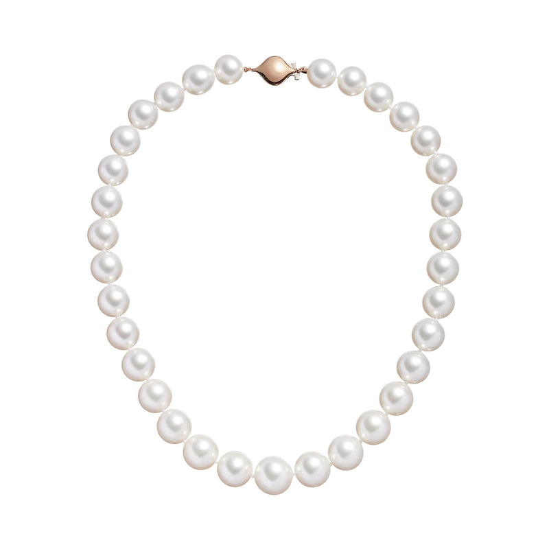 Australian South Sea Round Pearl Necklace in Rose Gold