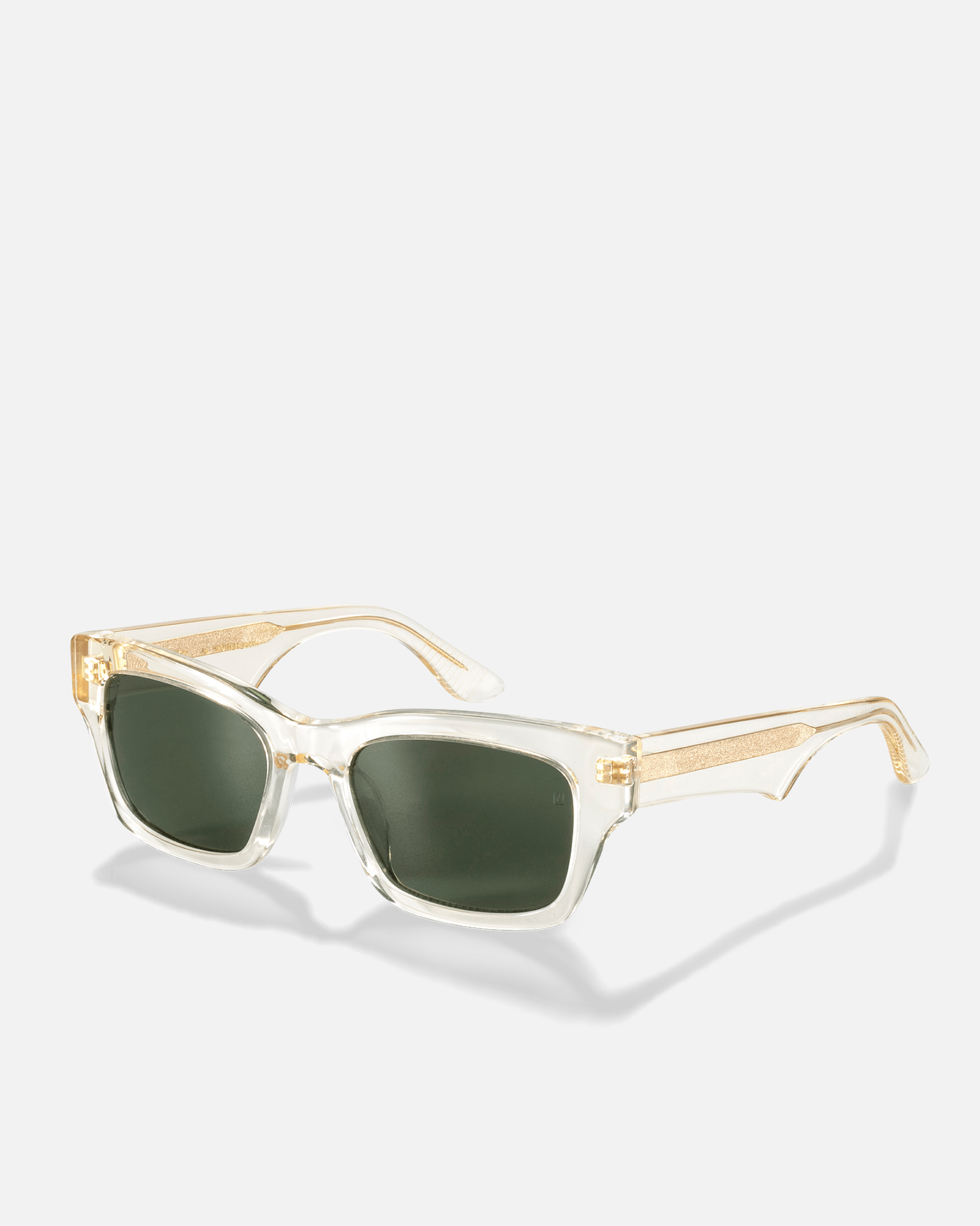 AUBERGINE Bio-Acetate Wayfarer Frame Sunglasses for Men & Women | Champagne (Green lens) | Sunnies Collection | OLLU