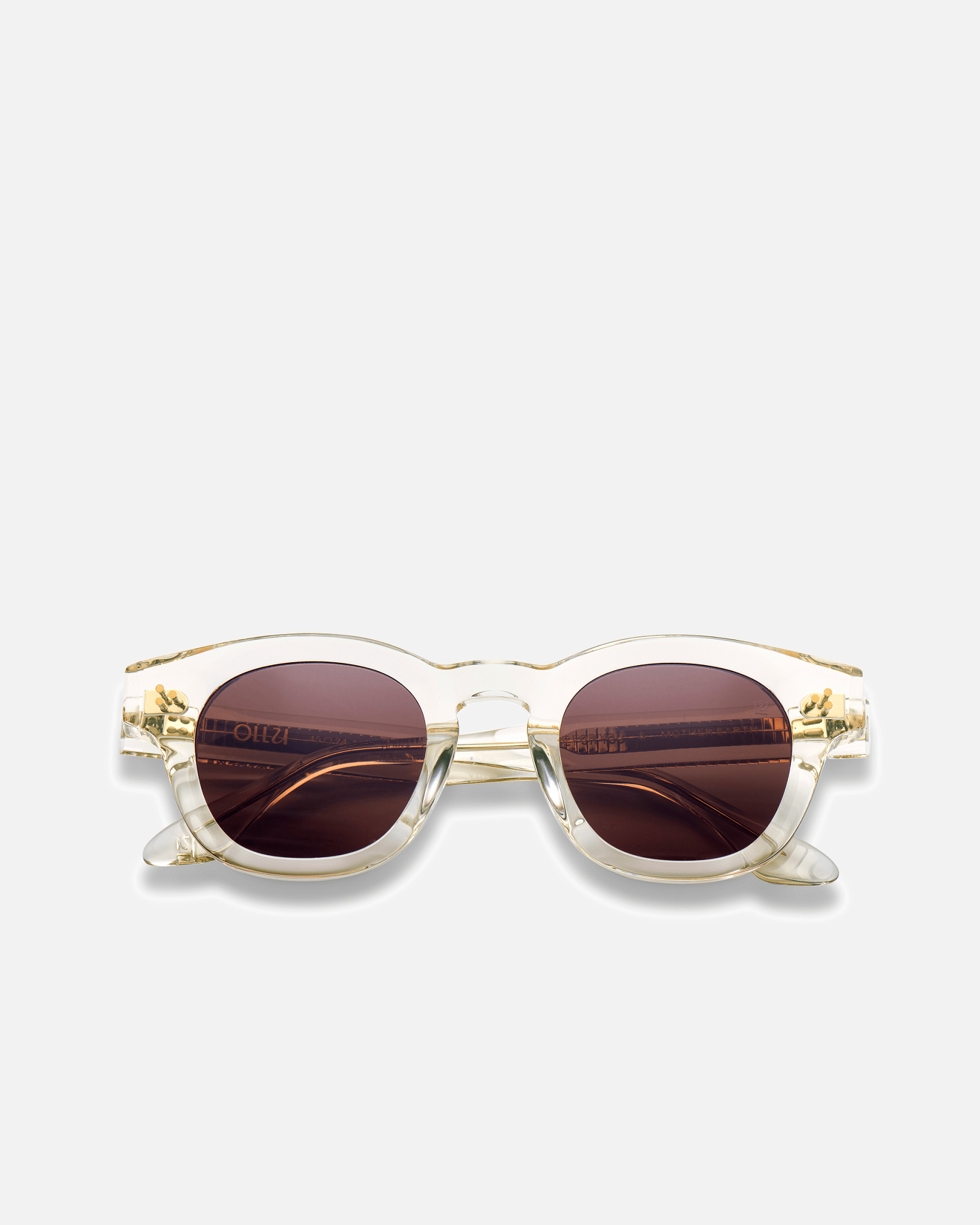 COCO Bio-Acetate Round Frame Sunglasses for Men & Women | Champagne | Sunnies Collection | OLLU