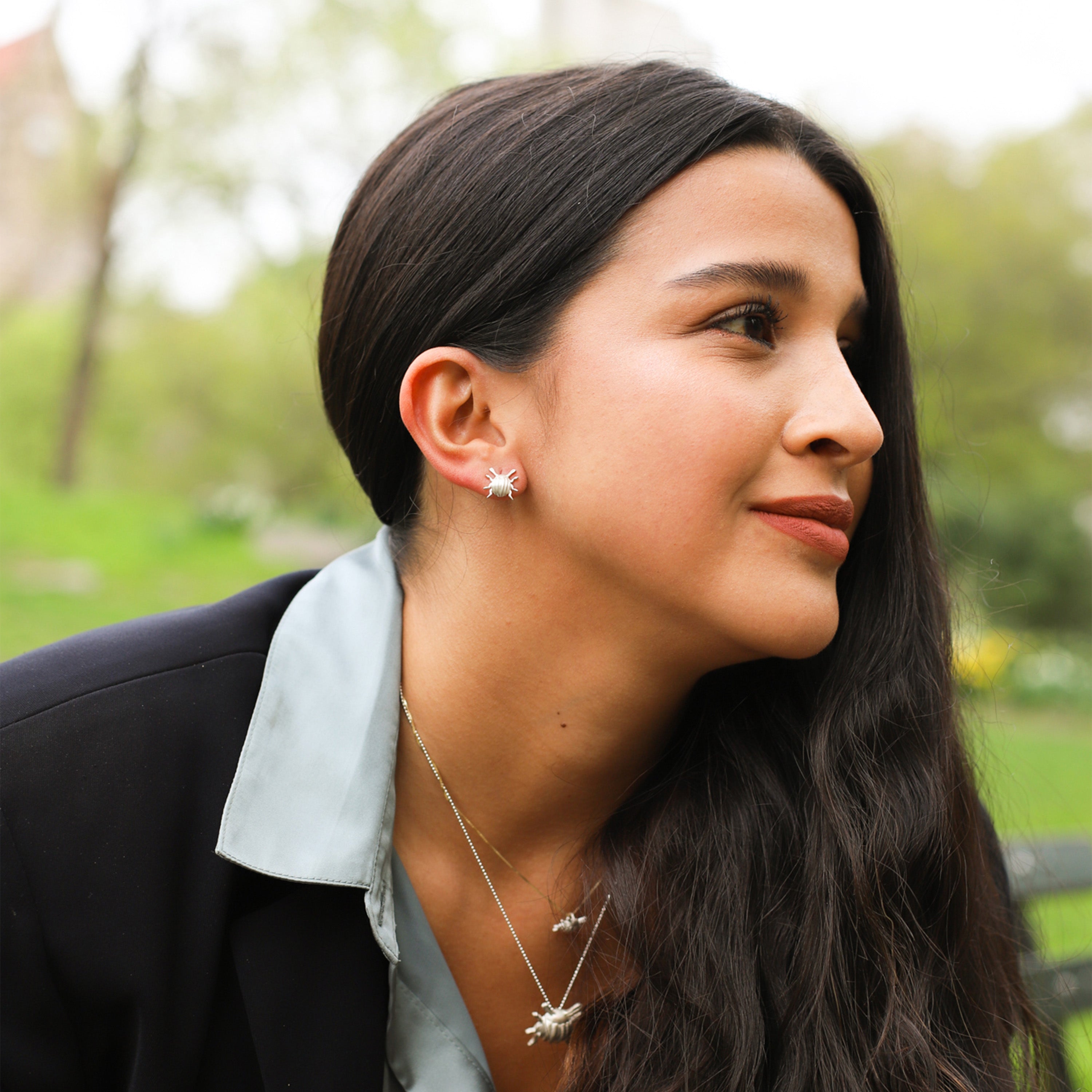 Tiny Beetle Earrings