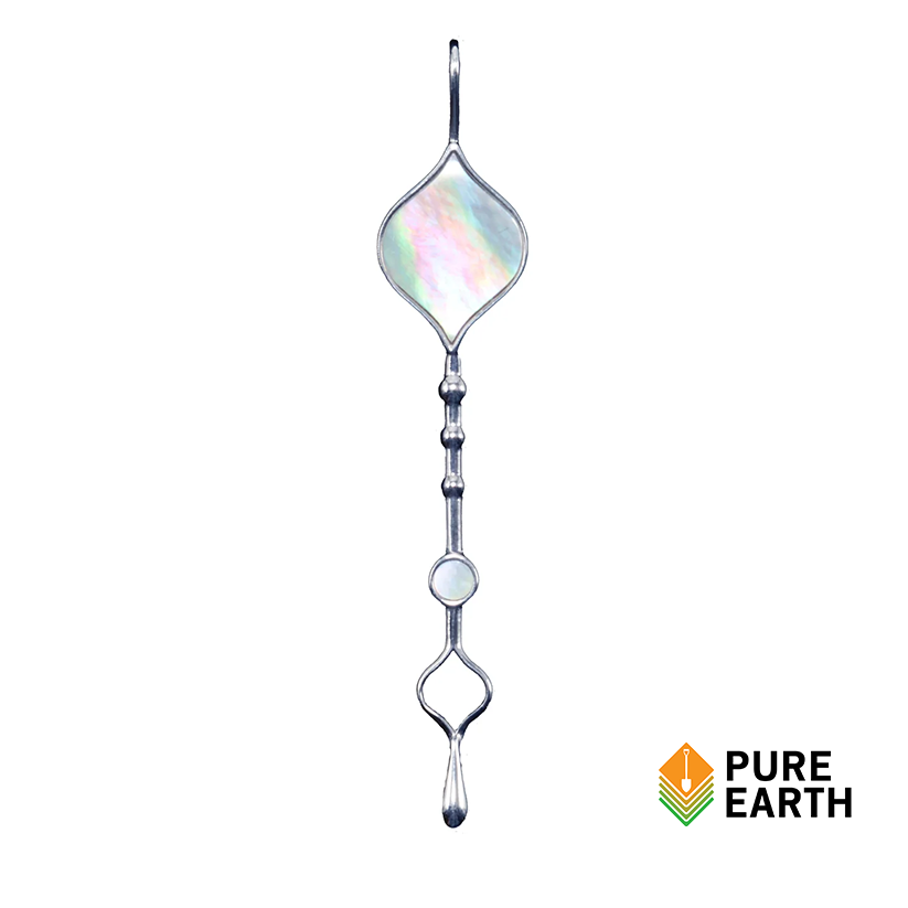 Unity Wand Pendant in Sterling Silver and Mother-of-Pearl