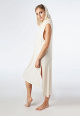 women wearing Ivory Echape hoodie dress