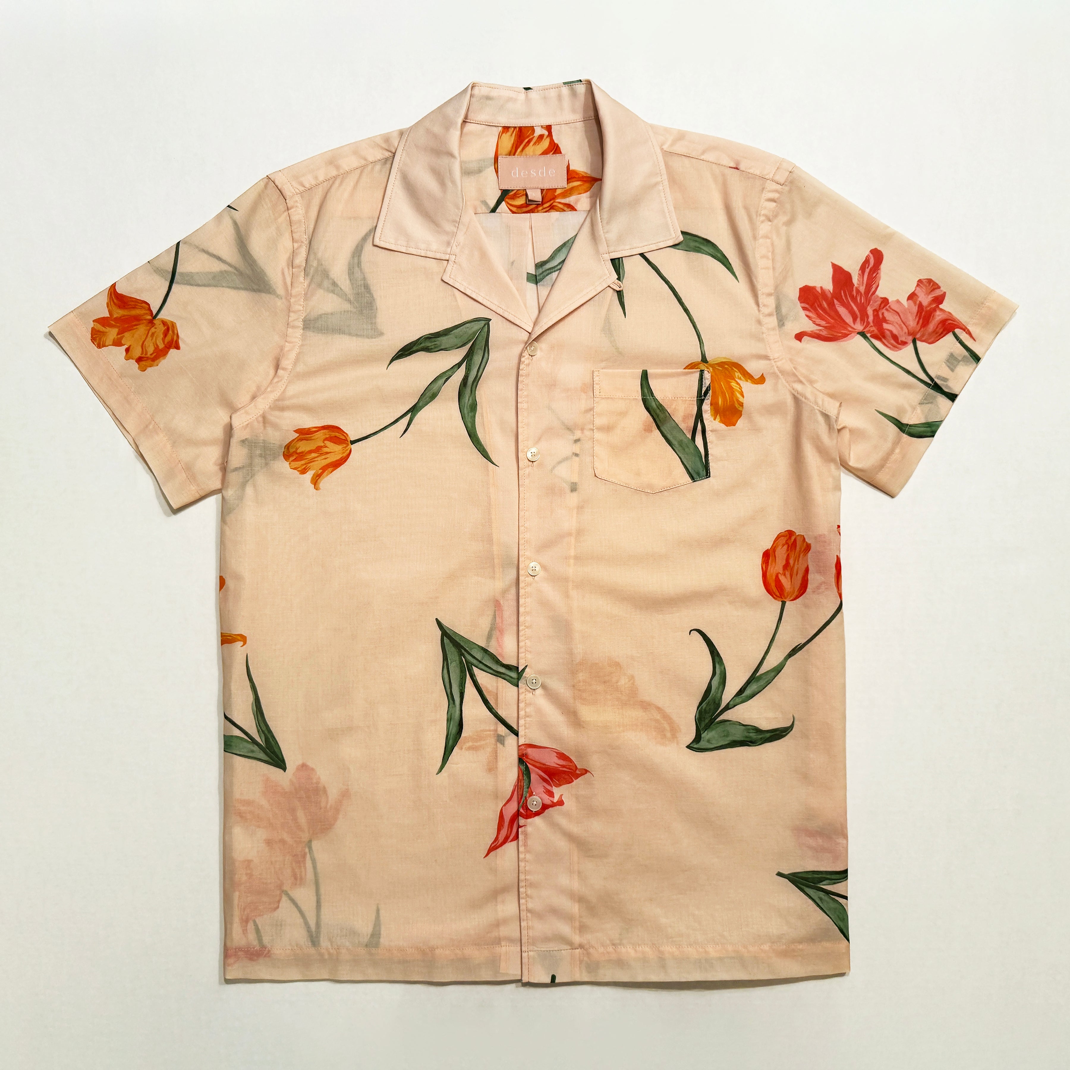 Camp Shirt: Tulip Floral Print