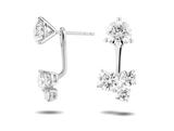 LIGHTBOX Lab-Grown Diamond 1 4/5 CT Cluster 3 Stone Enhancers with White Diamond