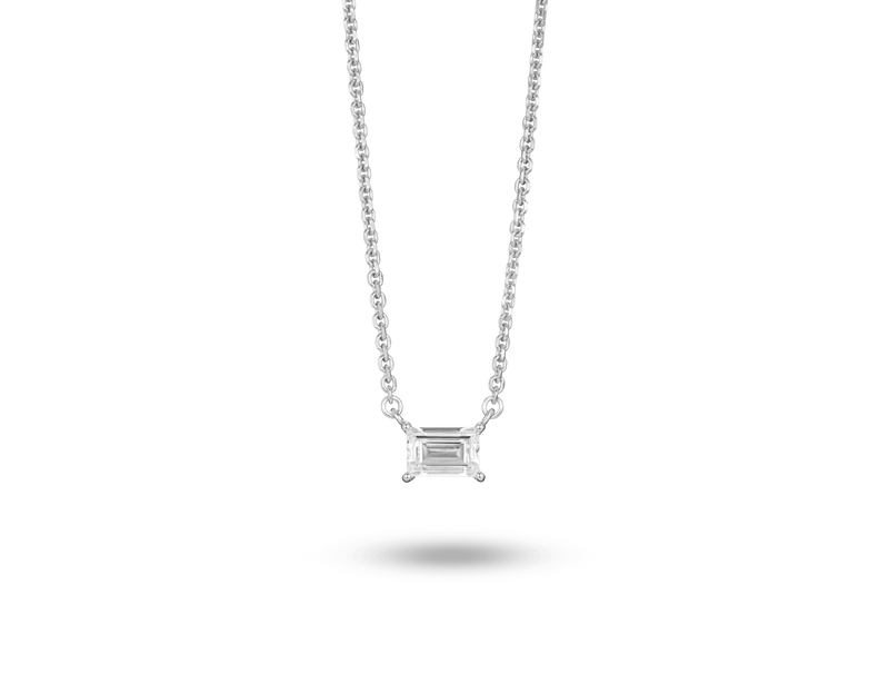 LIGHTBOX Lab-Grown Diamond 3/8 CT Solitaire Baguette Necklace