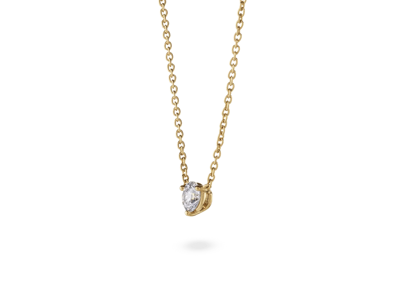 LIGHTBOX Lab-Grown Diamond 1/2 CT Solitaire Round Necklace in 14K Yellow Gold