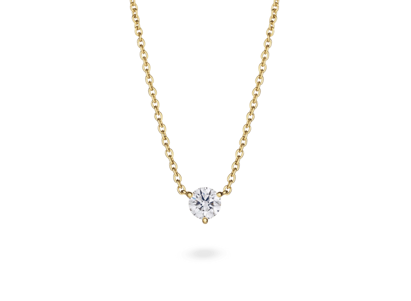 LIGHTBOX Lab-Grown Diamond 1/2 CT Solitaire Round Necklace in 14K Yellow Gold